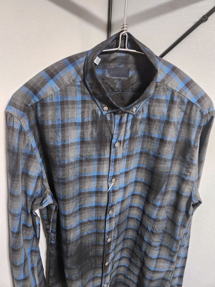 Lanvin Lanvin spray paint checked shirt Size M / US 6-8 / IT 42-44 - 2 Thumbnail
