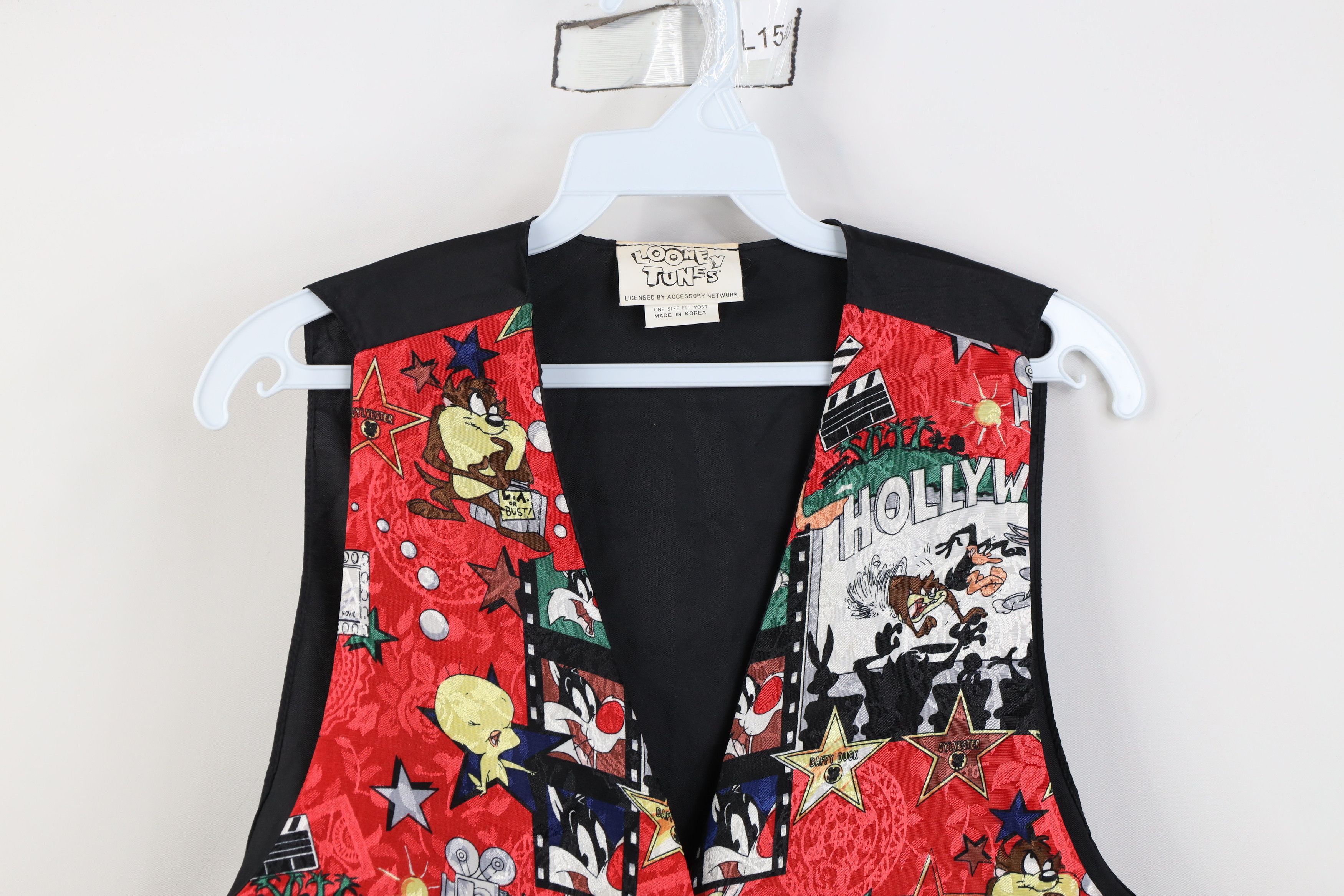Vintage Vintage 90s Looney Tunes Hollywood Movie Tie Vest Jacket Size ONE SIZE - 2 Thumbnail