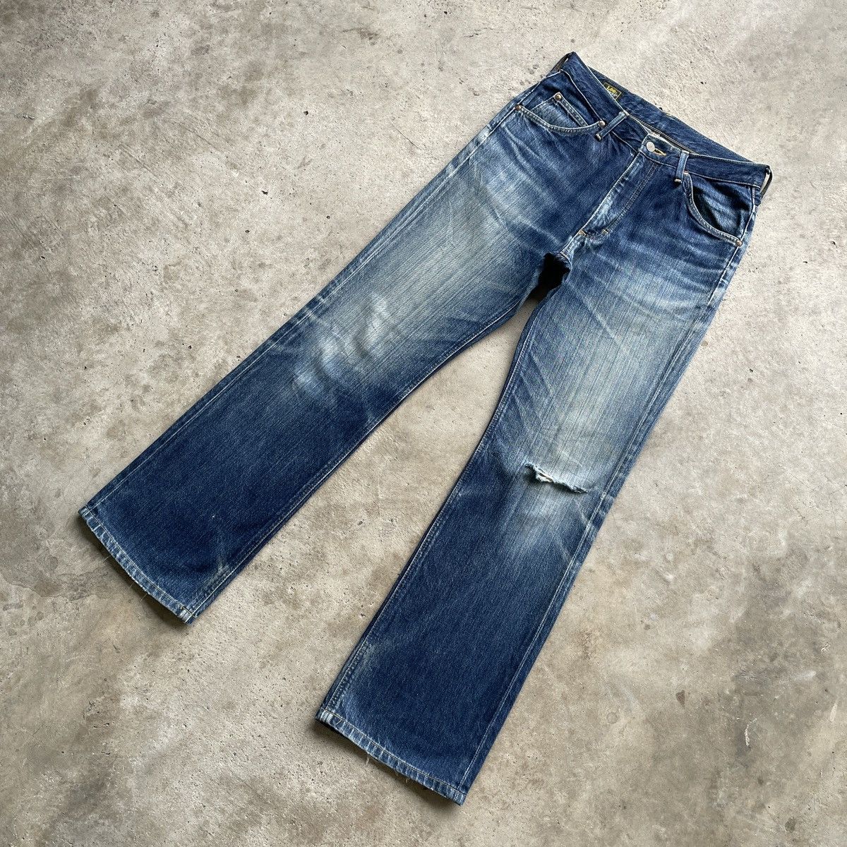 Japanese Brand Vintage Flare Lee Distressed Faded Jeans Denim Pants W29 Size US 29 - 2 Thumbnail