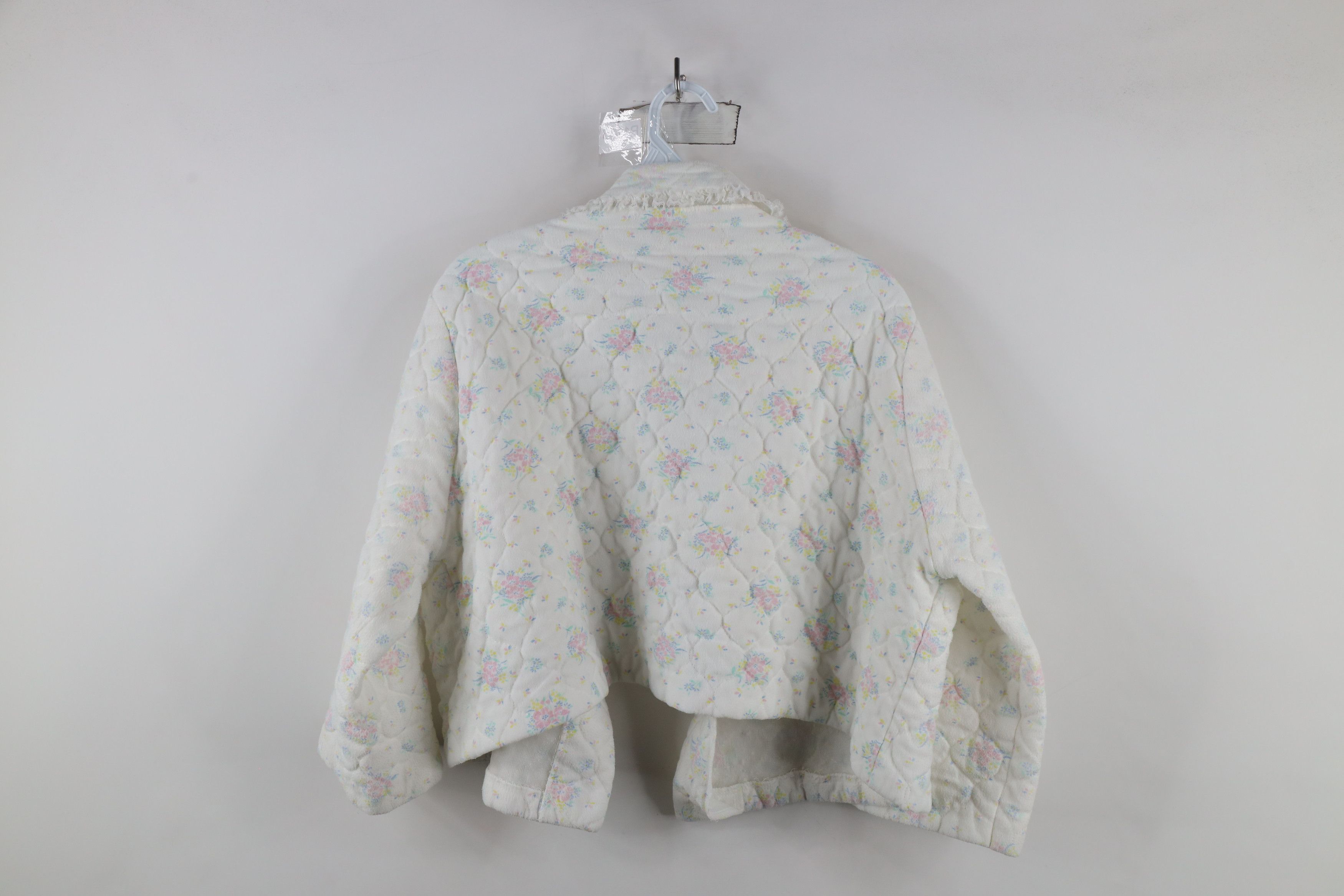 Vintage Vintage 50s 60s Quilted Lace Flower Sleep Cape Jacket USA Size XL / US 12-14 / IT 48-50 - 10 Thumbnail