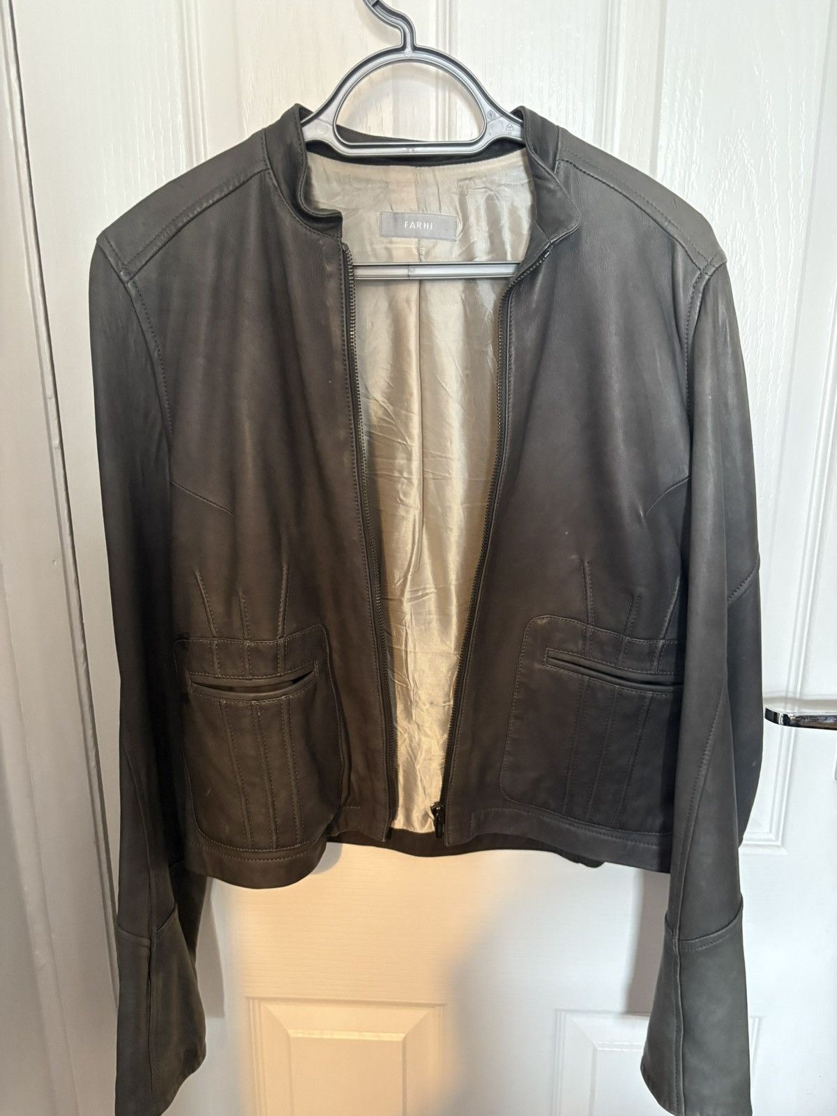 Nicole Farhi Nicole Farhi Grey Leather Jacket Size M / US 6-8 / IT 42-44 - 1 Thumbnail