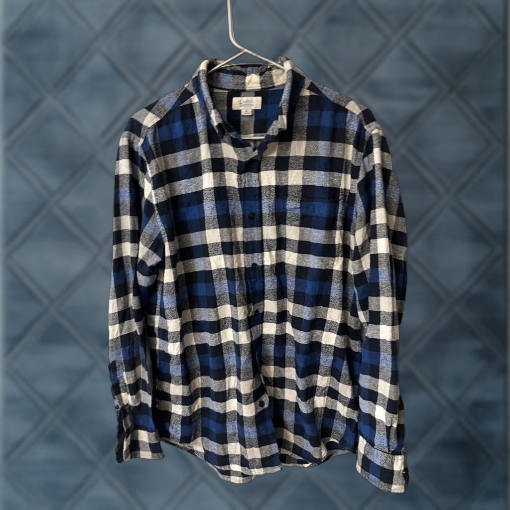 Croft & Barrow Croft & Barrow Button-Up Shirt Men Size M Blue White Plaid Check Flannel Casual Everyday Size US M / EU 48-50 / 2 - 1 Thumbnail
