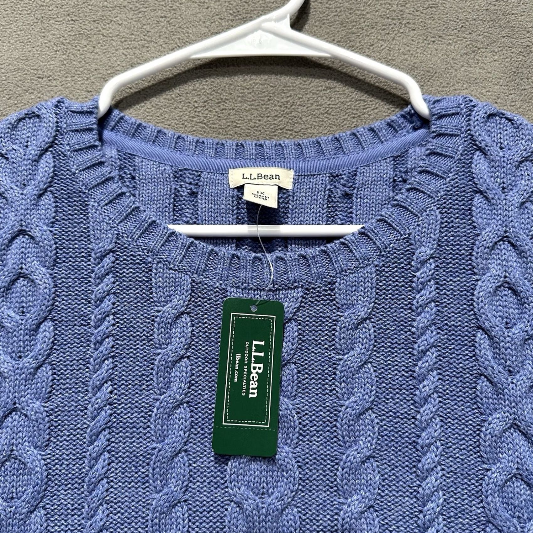 Vintage NWT L.L. Bean Sweater Women 1X Blue Heather Cable Knit Crewneck Pullover NWT L.L. Bean Sweater Women 1X Blue Heather Cable Knit Crewneck Pullover Size XL / US 12-14 / IT 48-50 - 3 Thumbnail