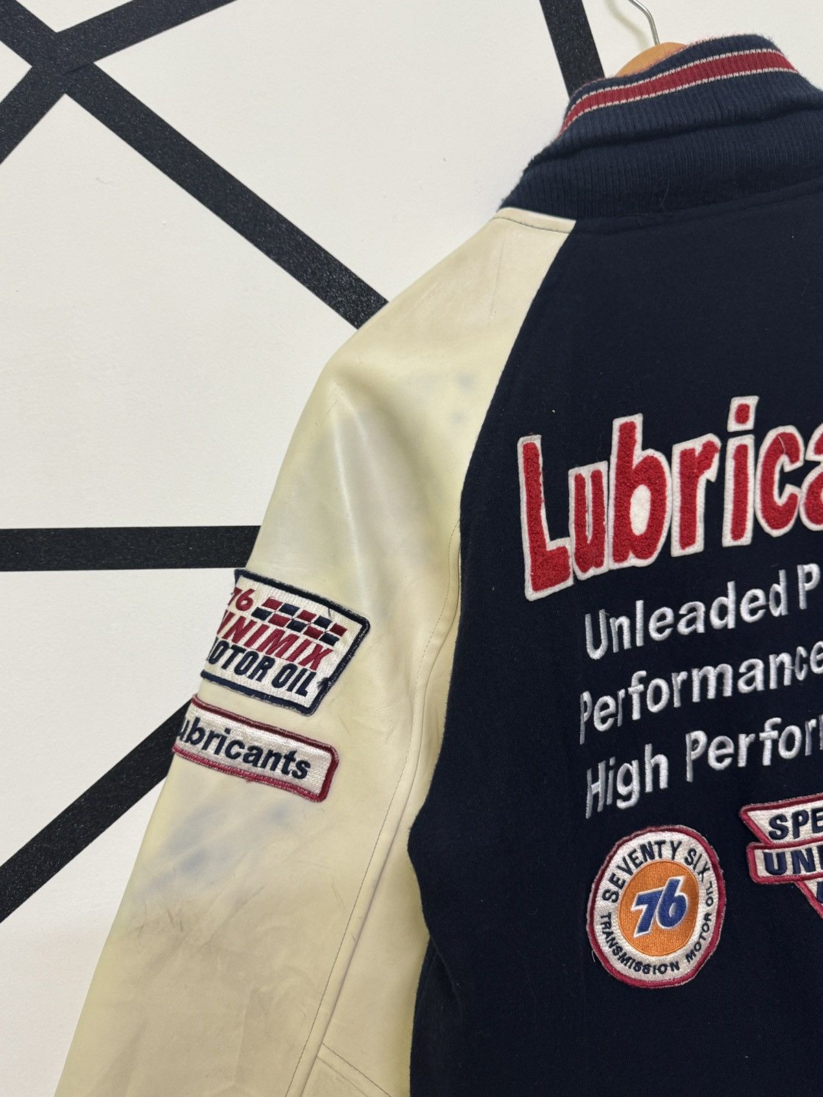 Japanese Brand Vintage 76 Lubricant Sistem Varsity Patches Leather Jackets Size US M / EU 48-50 / 2 - 16 Thumbnail