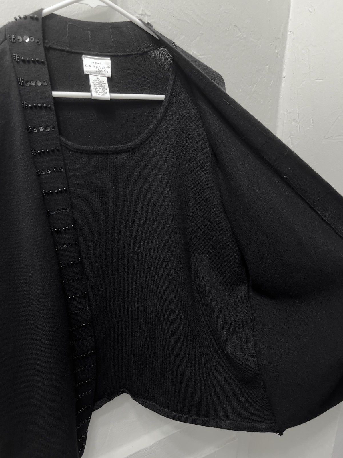 Other 2-in-1 Black Beaded Trim Cardigan w/ Built-in Tank Size XL / US 12-14 / IT 48-50 - 4 Thumbnail