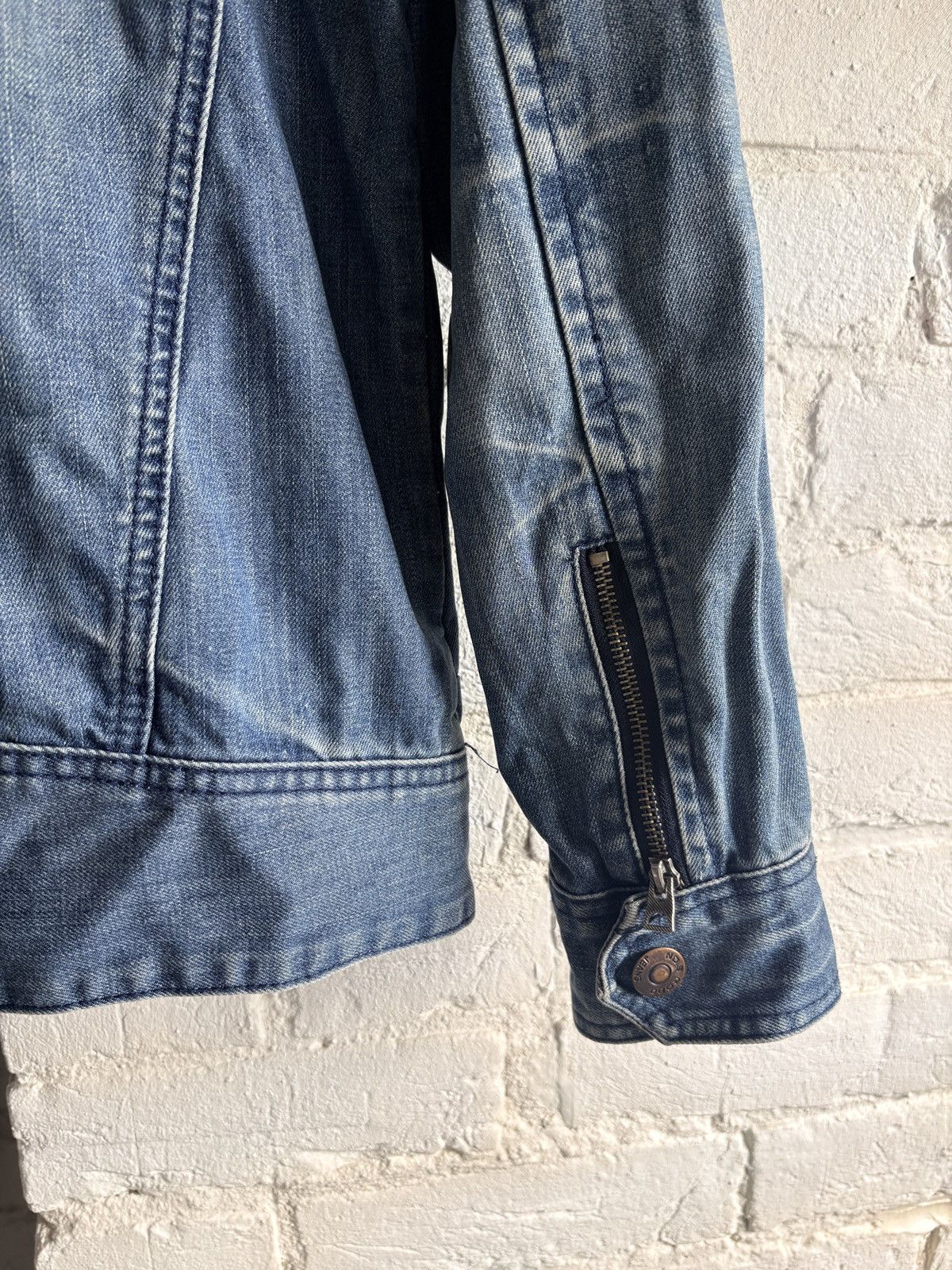 Vintage Vintage Washed Denim Biker Jacket Size L Size US M / EU 48-50 / 2 - 5 Thumbnail