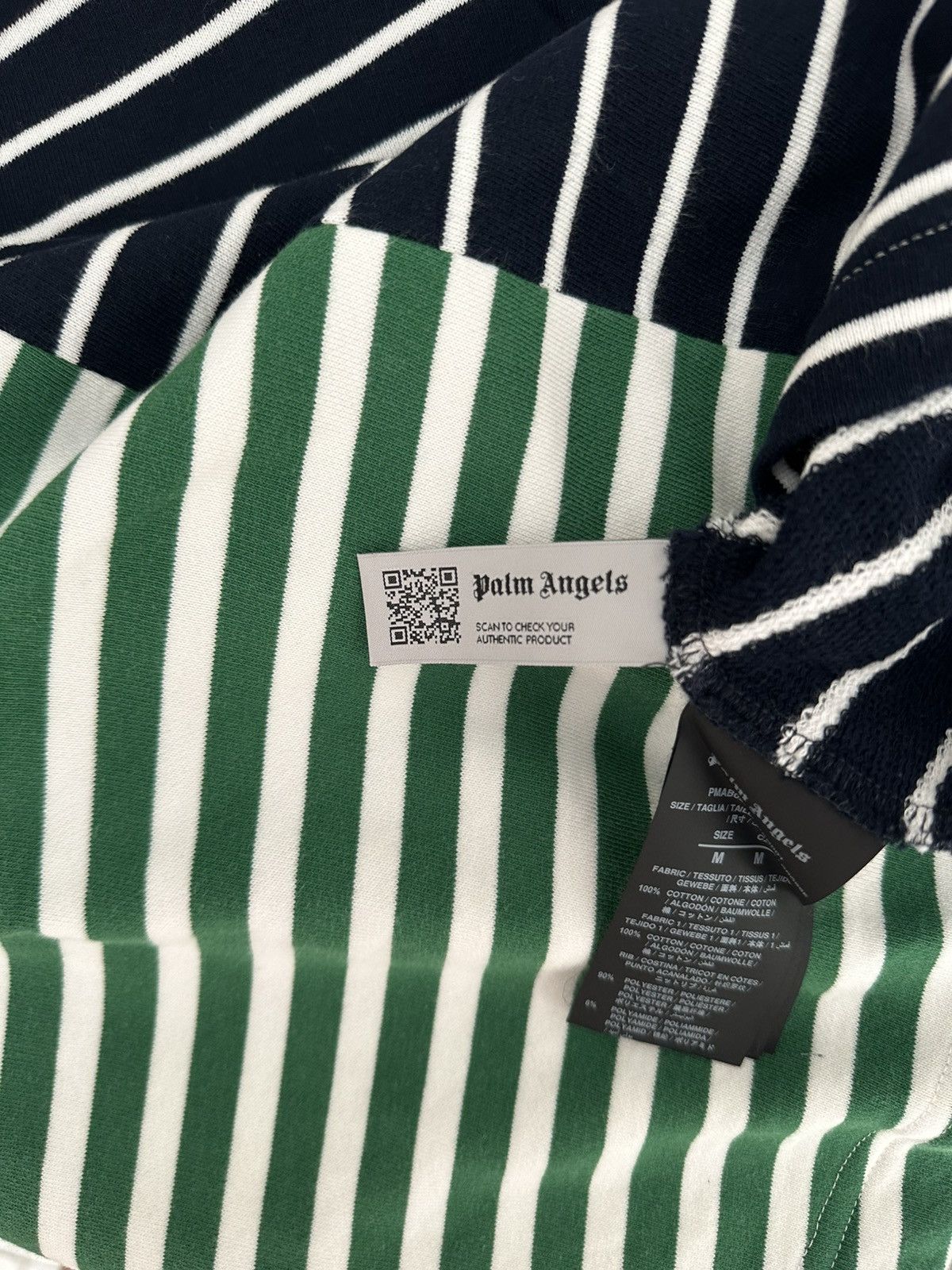 Palm Angels Palm Angels Striped Long Sleeve Tee – Green/Navy – Size M Size US M / EU 48-50 / 2 - 5 Thumbnail