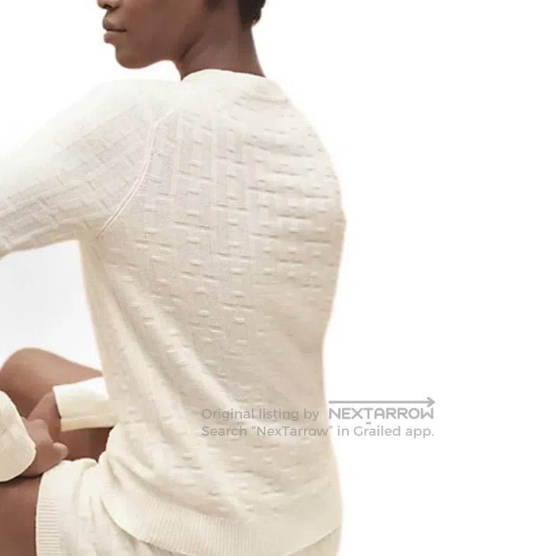 Hermes Hermes White Printed Logo Knit Sweater Size XS / US 0-2 / IT 36-38 - 3 Thumbnail