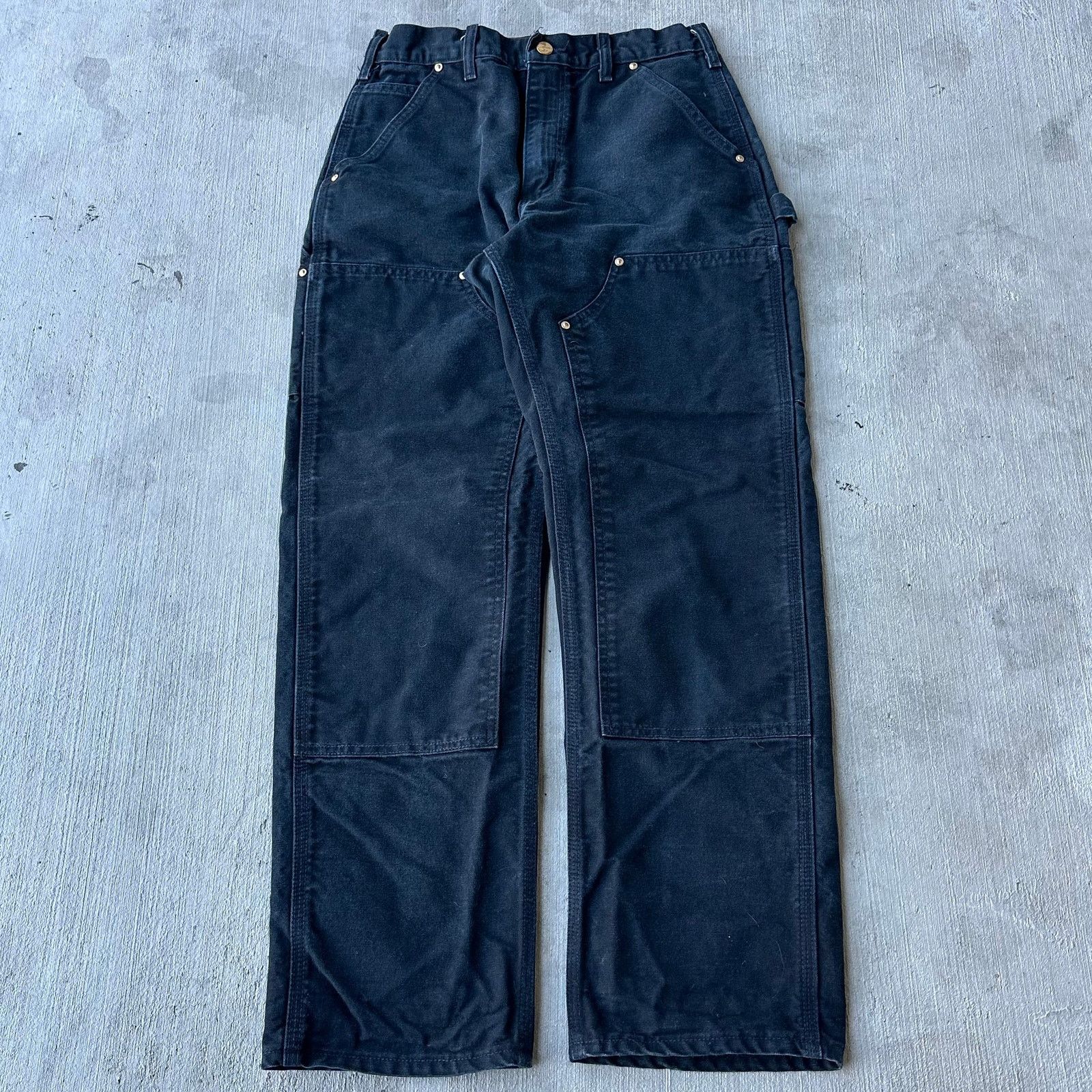 Carhartt × Vintage Carhartt black double knee work wear carpenter pants Size US 28 / EU 44 - 1 Thumbnail