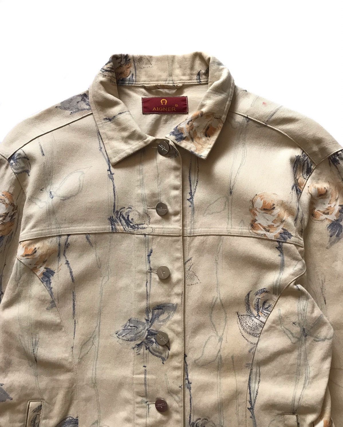 Aigner × Etienne Aigner AIGNER TRUCKER JACKET FLOWER FULLPRINT Size S / US 4 / IT 40 - 2 Thumbnail