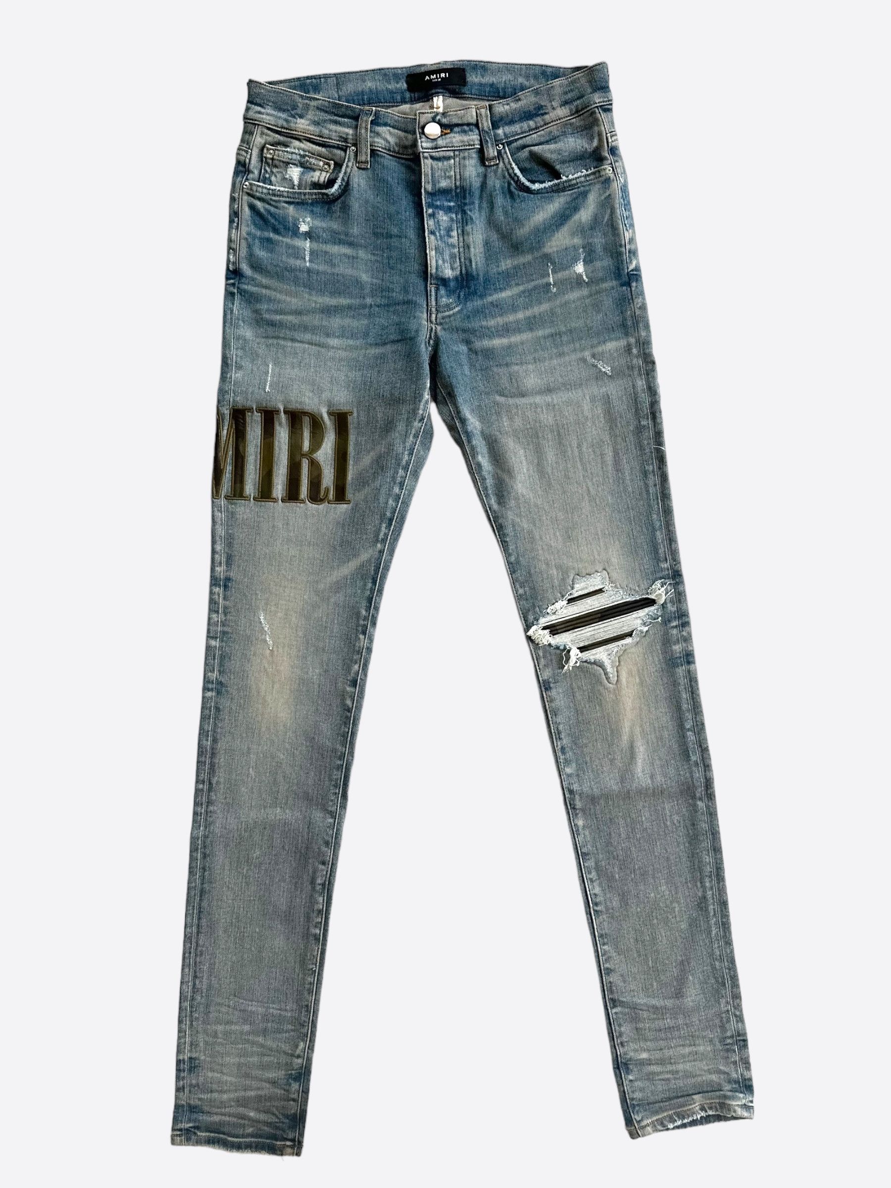 Amiri Amiri Clay Indigo Camouflage Core Applique Logo Jeans | Grailed