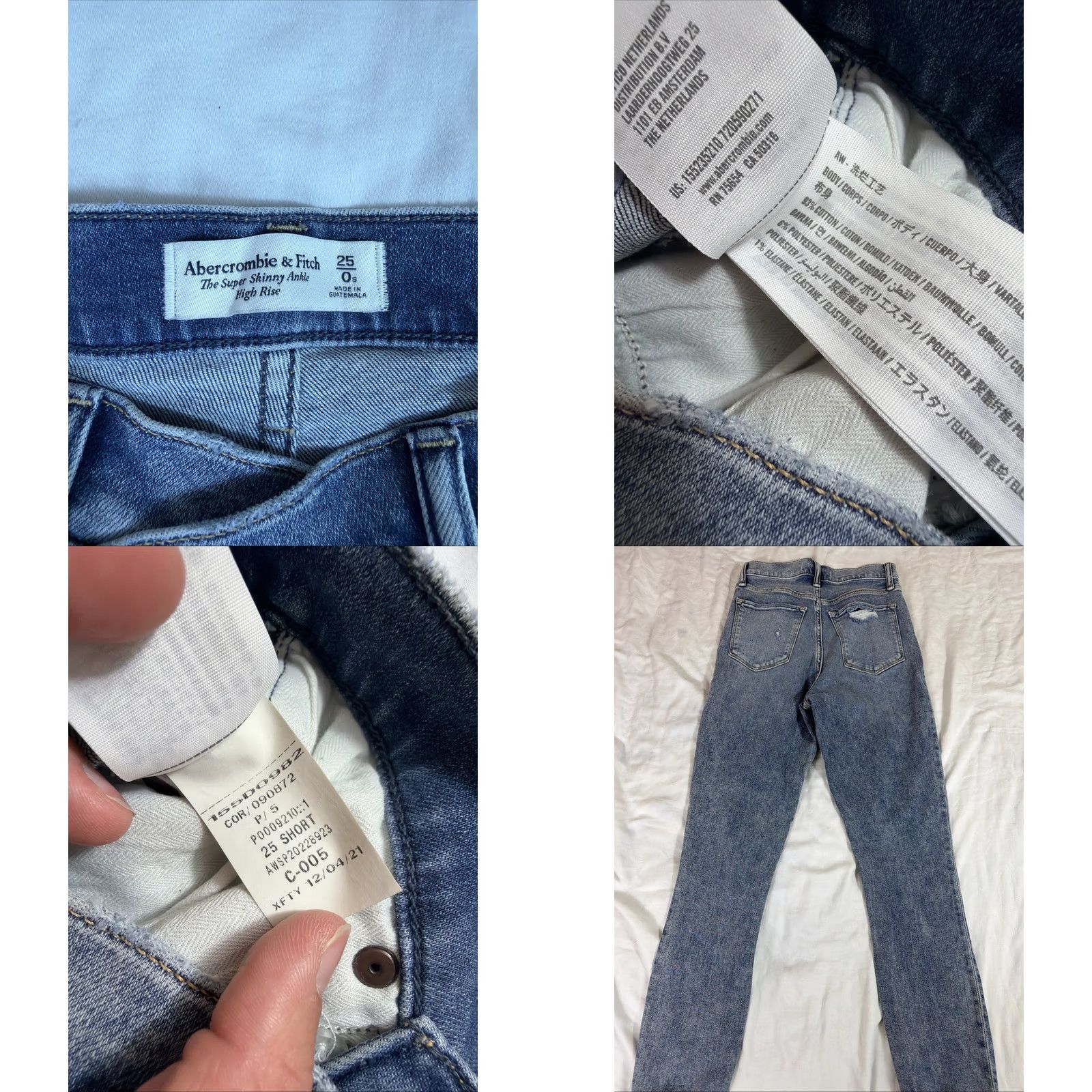 Abercrombie & Fitch Abercrombie & Fitch Women’s Jeans Skinny Light Wash High Rise Ankle 0 Blue XS? Size 42" / US 20 - 9 Thumbnail