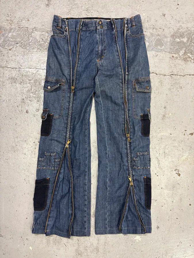 Dolce & Gabbana SS2003 Dolce & Gabbana Blue Aviator Full Zip Cargo Jeans Size US 32 / EU 48 - 7 Thumbnail