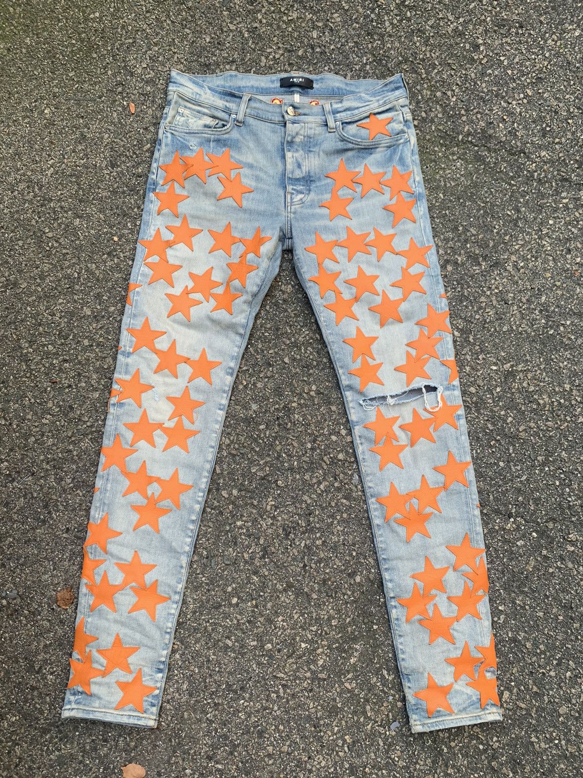 Jean Amiri TGCW Couleur Orange - Taille 32 (longueur 34) - Neuf Avec étiquettes - Coupe Regular