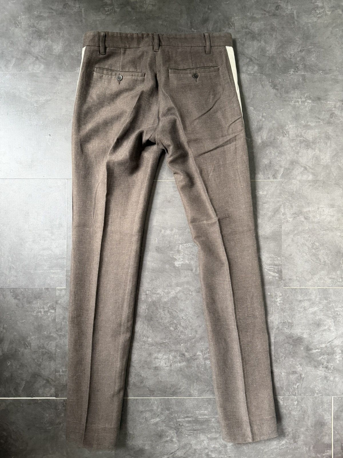 Rick Owens F/W 06 "DUSTULATOR" Striped Runway Linen & Cotton Pants M Size US 32 / EU 48 - 8 Thumbnail
