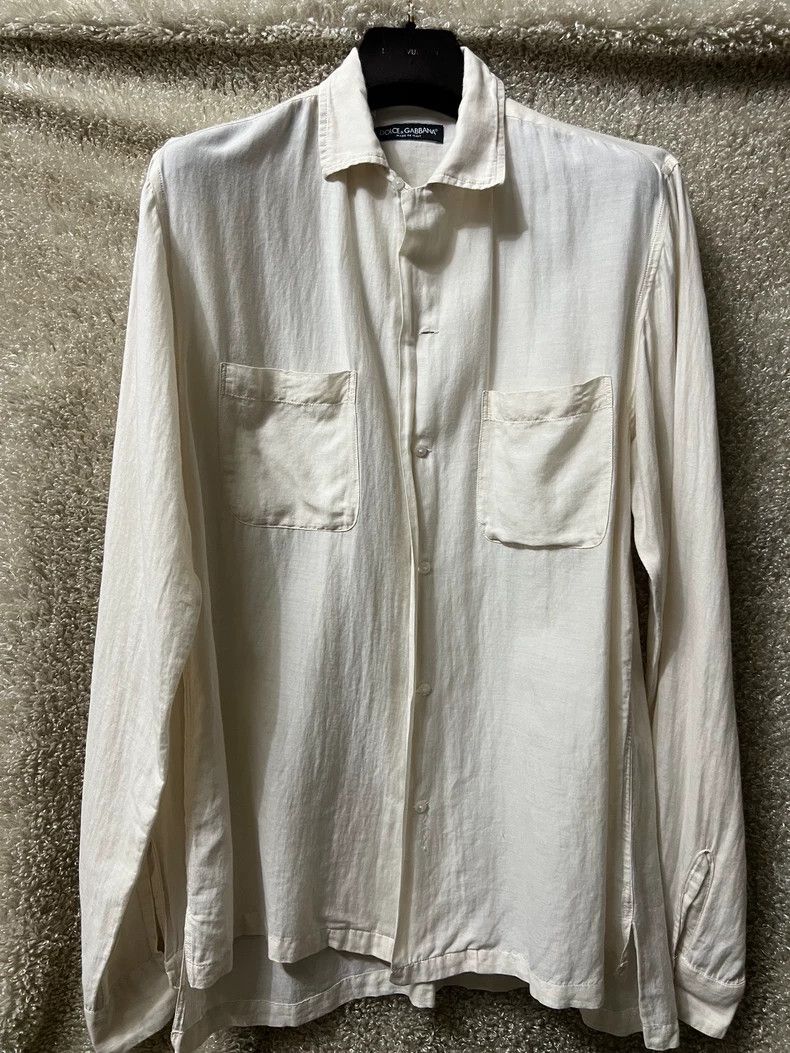 Dolce & Gabbana Dolce Gabbana Men's White Casual Shirt Size US M / EU 48-50 / 2 - 1 Thumbnail