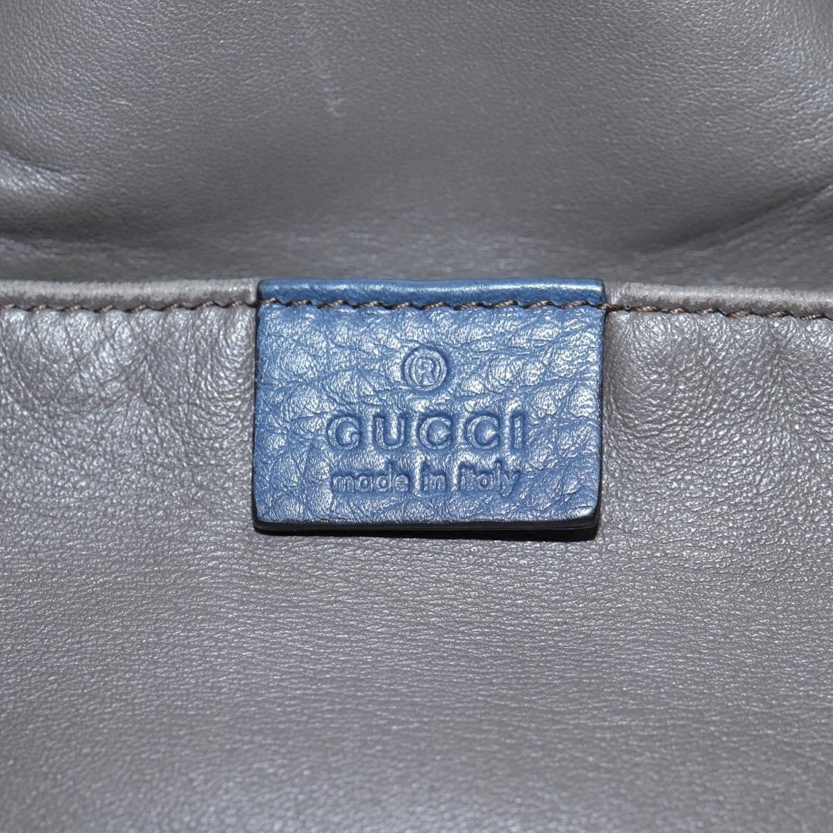 Gucci GUCCI Bamboo Hand Bag Leather Blue Gold Size ONE SIZE - 17 Thumbnail