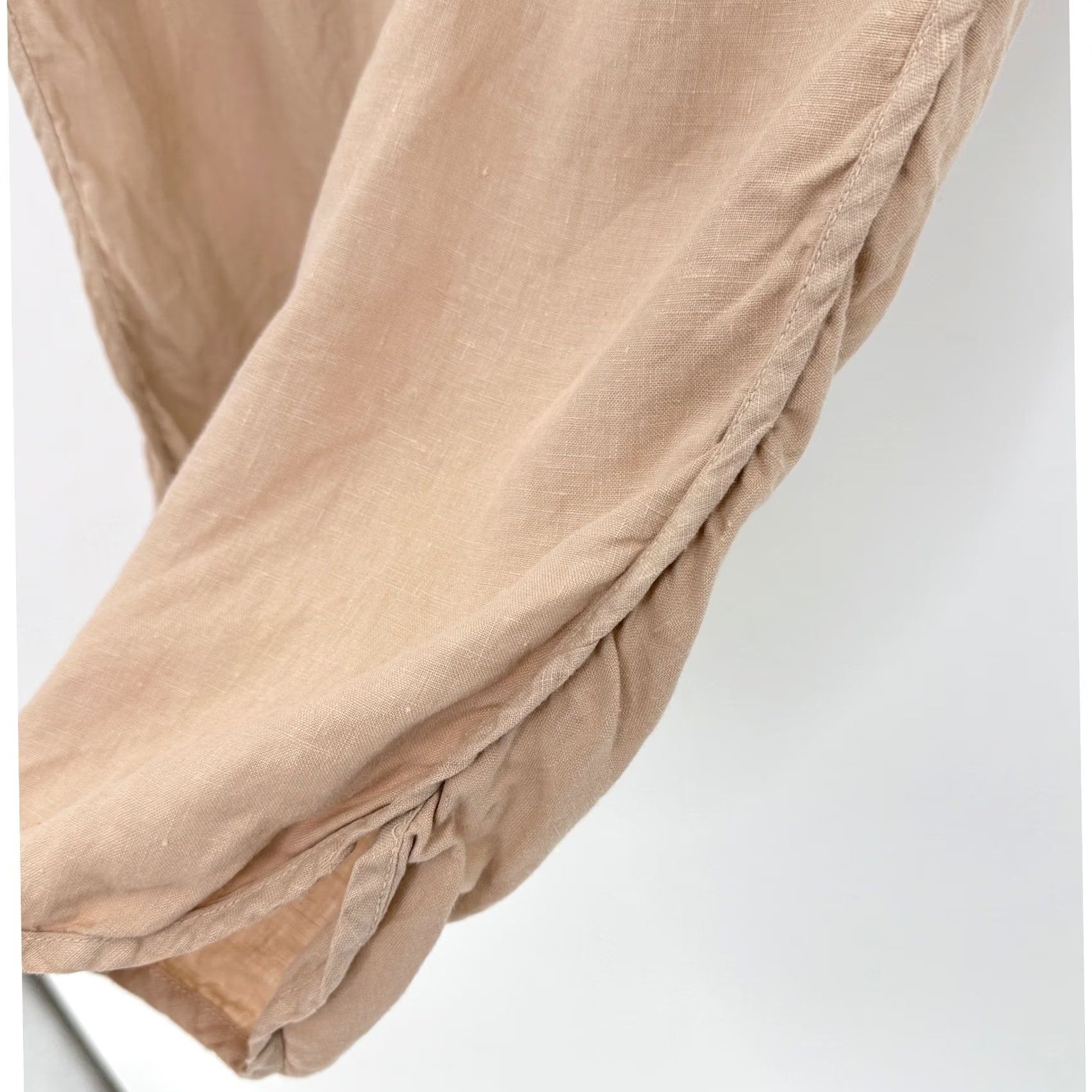 Vintage Caslon Pants Plus Size 1x Beige 100% Linen Drawstring Boho Coastal Preppy Size 40" / US 18 - 5 Thumbnail