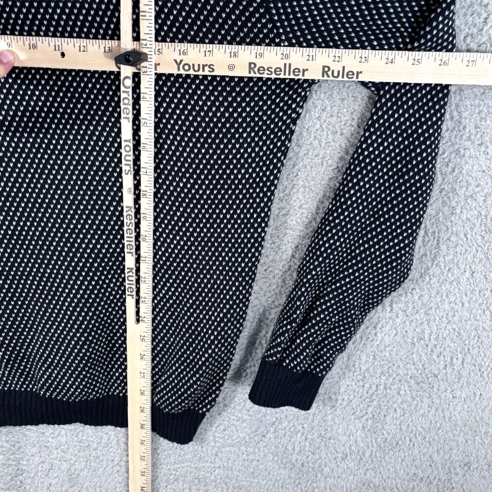 Izod Izod Sweater Men XL Black Henley Birdseye Knit Mock Neck Cotton Pullover Casual Preppy Geometric Pattern Knit Shirt Mens XL Black Size US XL / EU 56 / 4 - 4 Thumbnail
