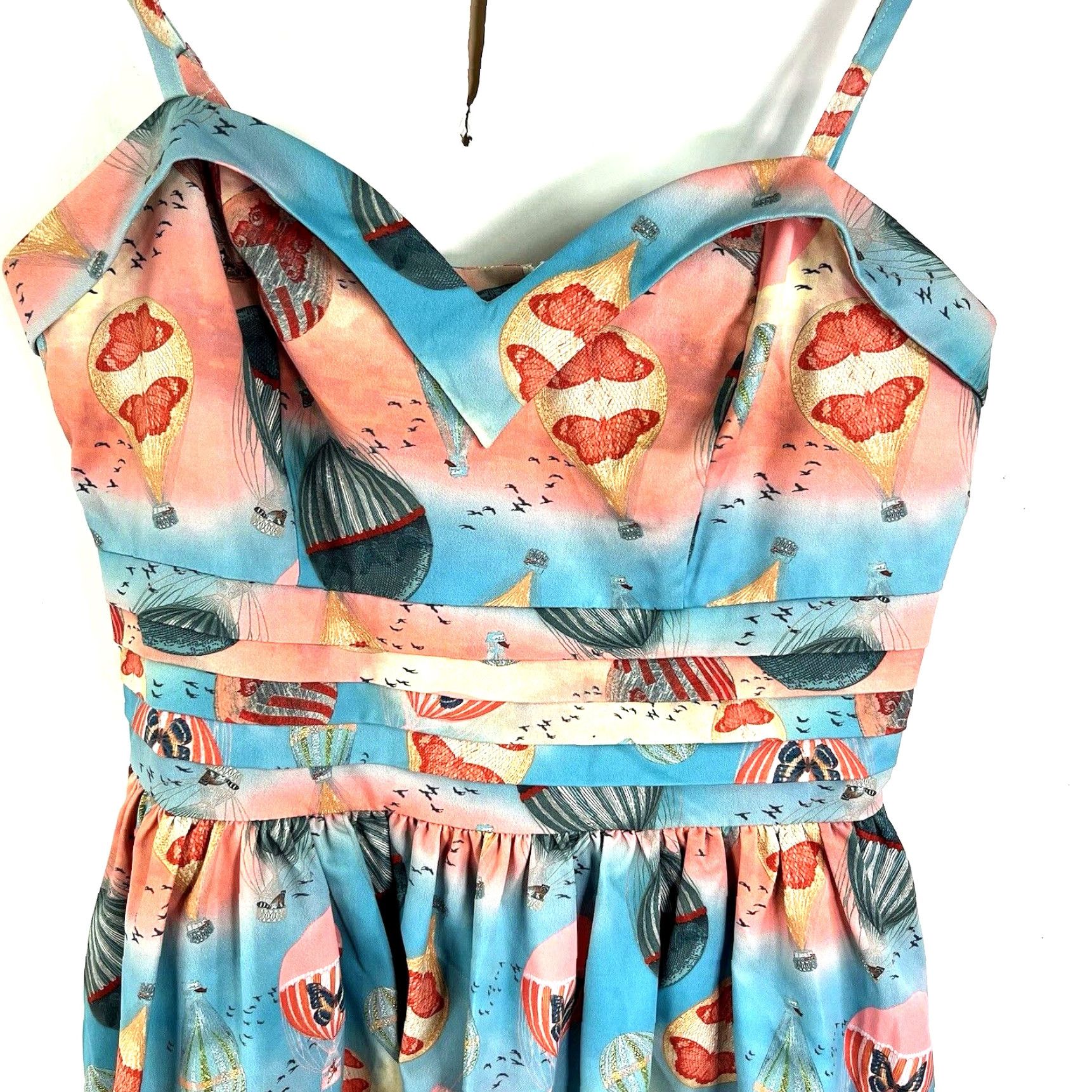 Vintage Voodoo Vixen Hot Air Balloon Butterfly Dress L POCKETS Swing 50s Retro Style Size L / US 10 / IT 46 - 2 Thumbnail