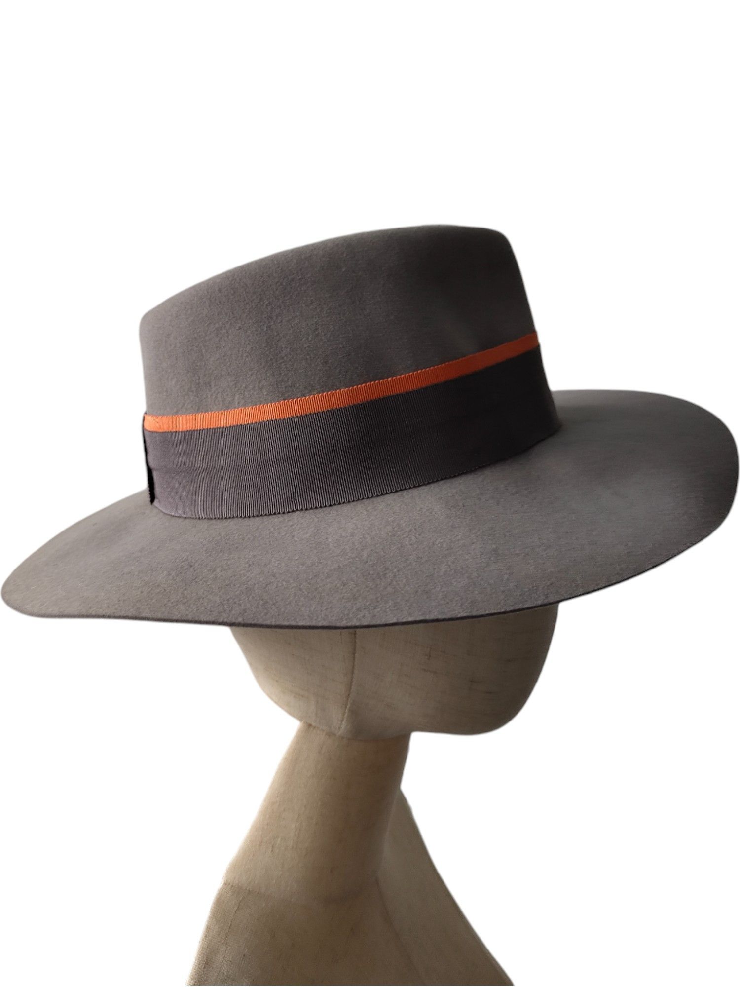 Maison Michel Grey Felt Hat With M Stitching Size ONE SIZE - 4 Thumbnail