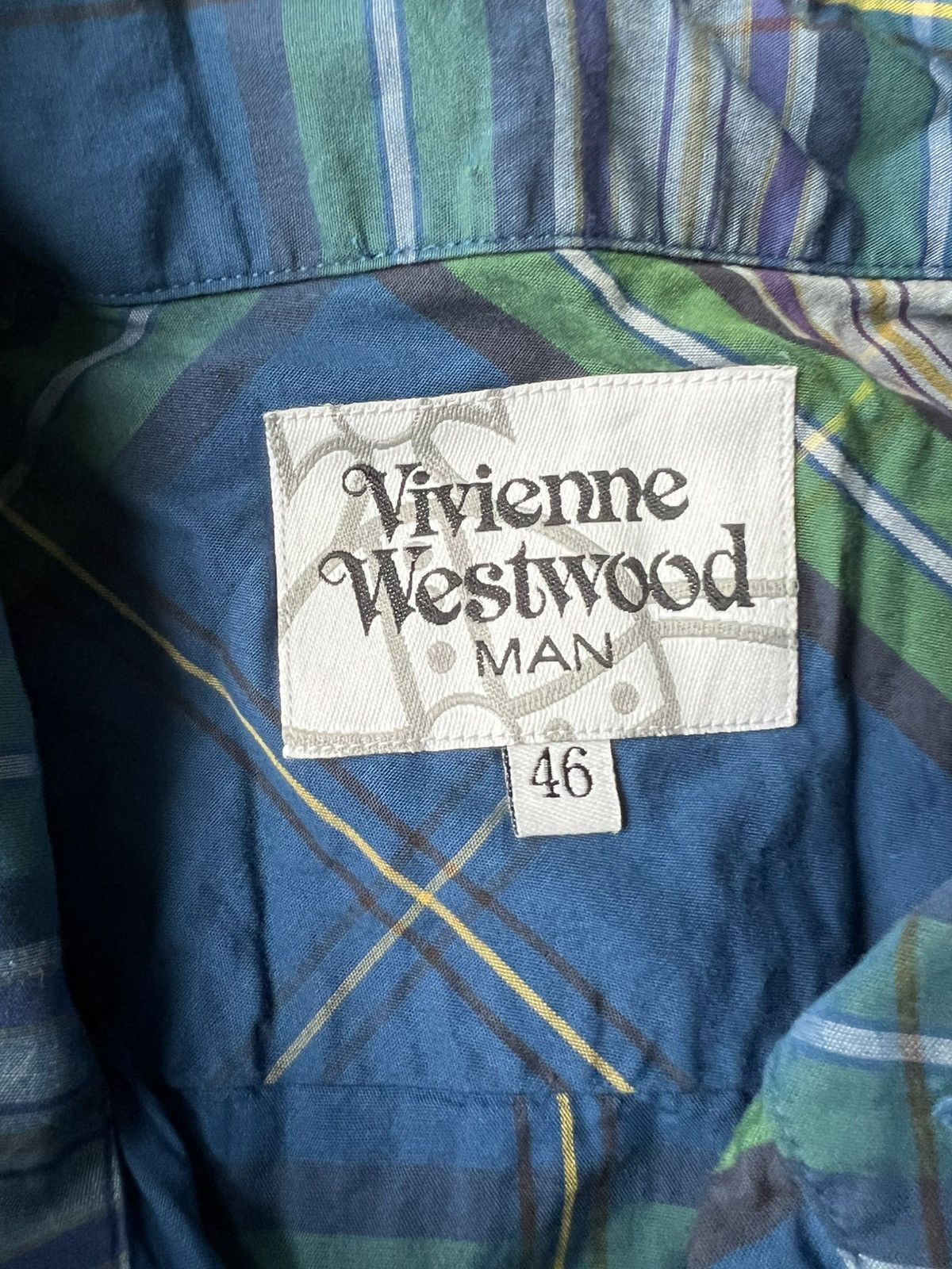 Vivienne Westwood VW Man Orbs Embroidered Plaid Unstructured Collar B/D Shirt Size US M / EU 48-50 / 2 - 7 Thumbnail
