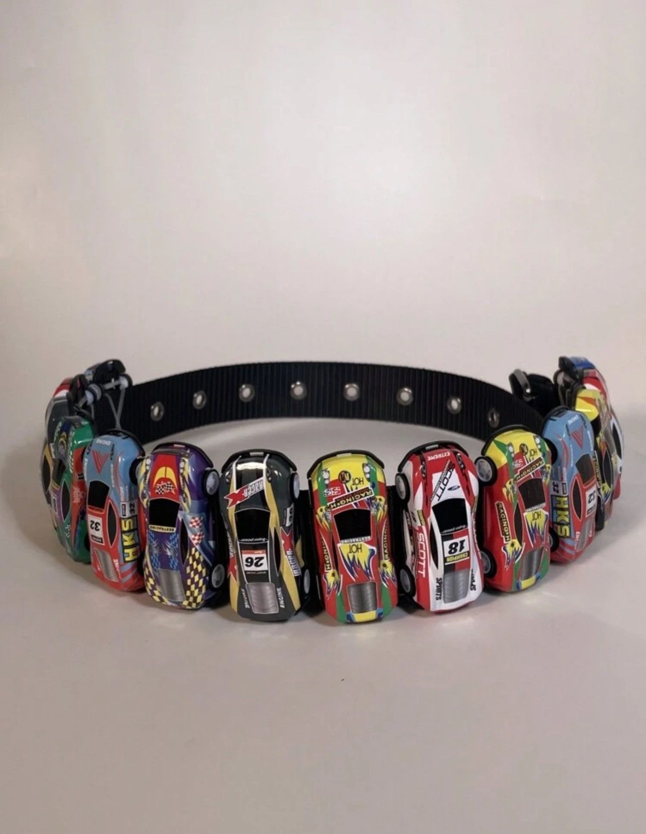 Vintage HANDMADE MINI RACE CAR SHAPED BELT Size ONE SIZE - 4 Thumbnail