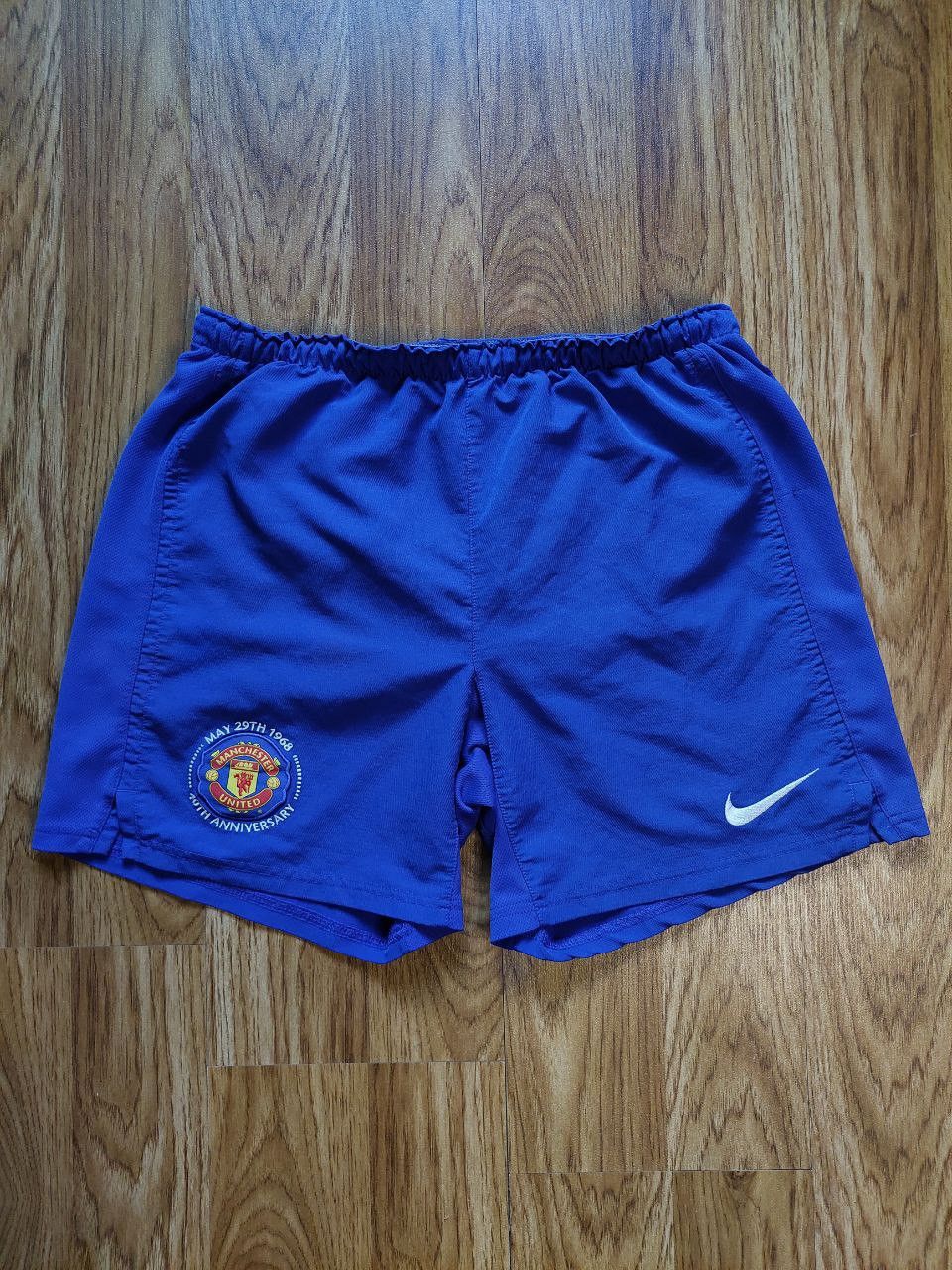 Pre-owned Nike X Soccer Jersey Vintage Nike Manchester United Blue Shorts 00s