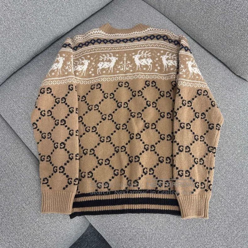 Gucci Gucci Full print logo Fair Island long-sleeved pullover sw Size XS / US 0-2 / IT 36-38 - 2 Thumbnail