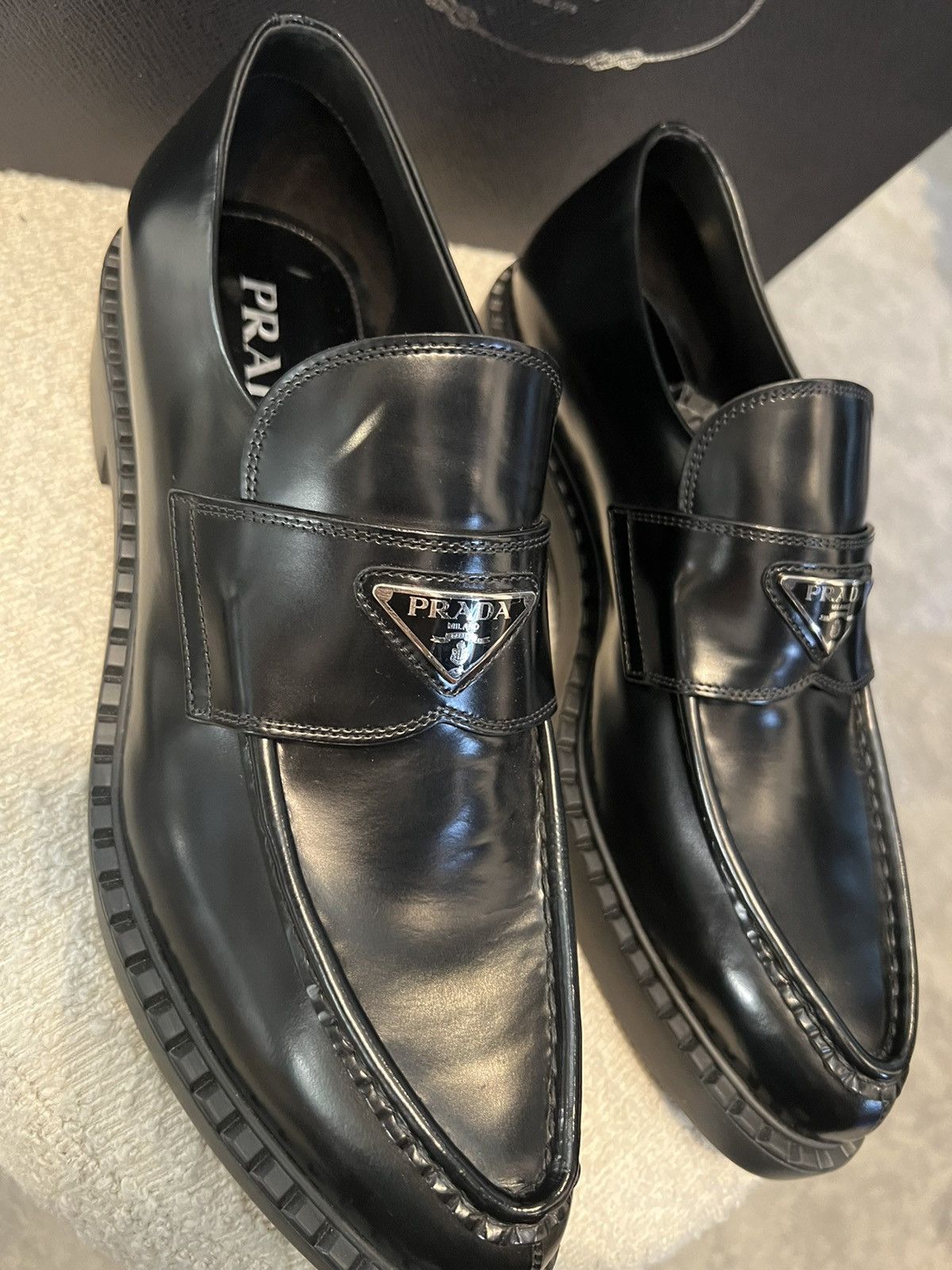 Prada Prada logo loafers Size US 8.5 / EU 41-42 - 11 Thumbnail