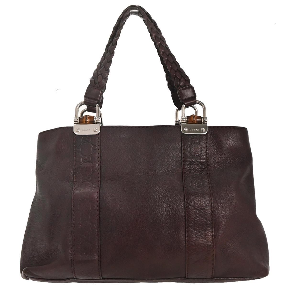 Gucci Gucci Vintage Bamboo Handle Bag Leather Size ONE SIZE - 1 Thumbnail