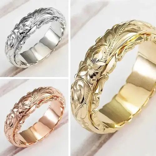 VIBE Suspended Carved Rose Flower Ring Size ONE SIZE - 4 Thumbnail