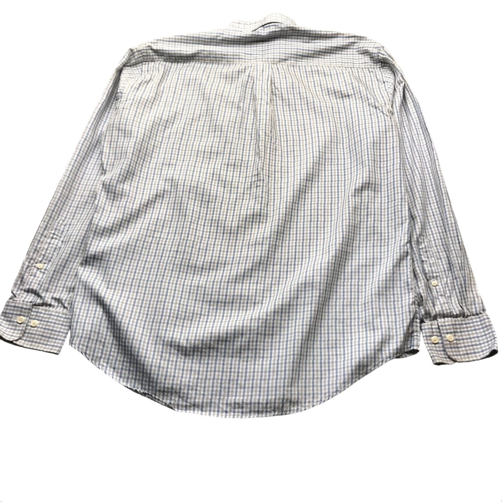 Peter Millar Peter Millar Button Down Long Sleeve Dress Shirt Mens Large Gingham Check Silk Blend Size 42R - 2 Thumbnail