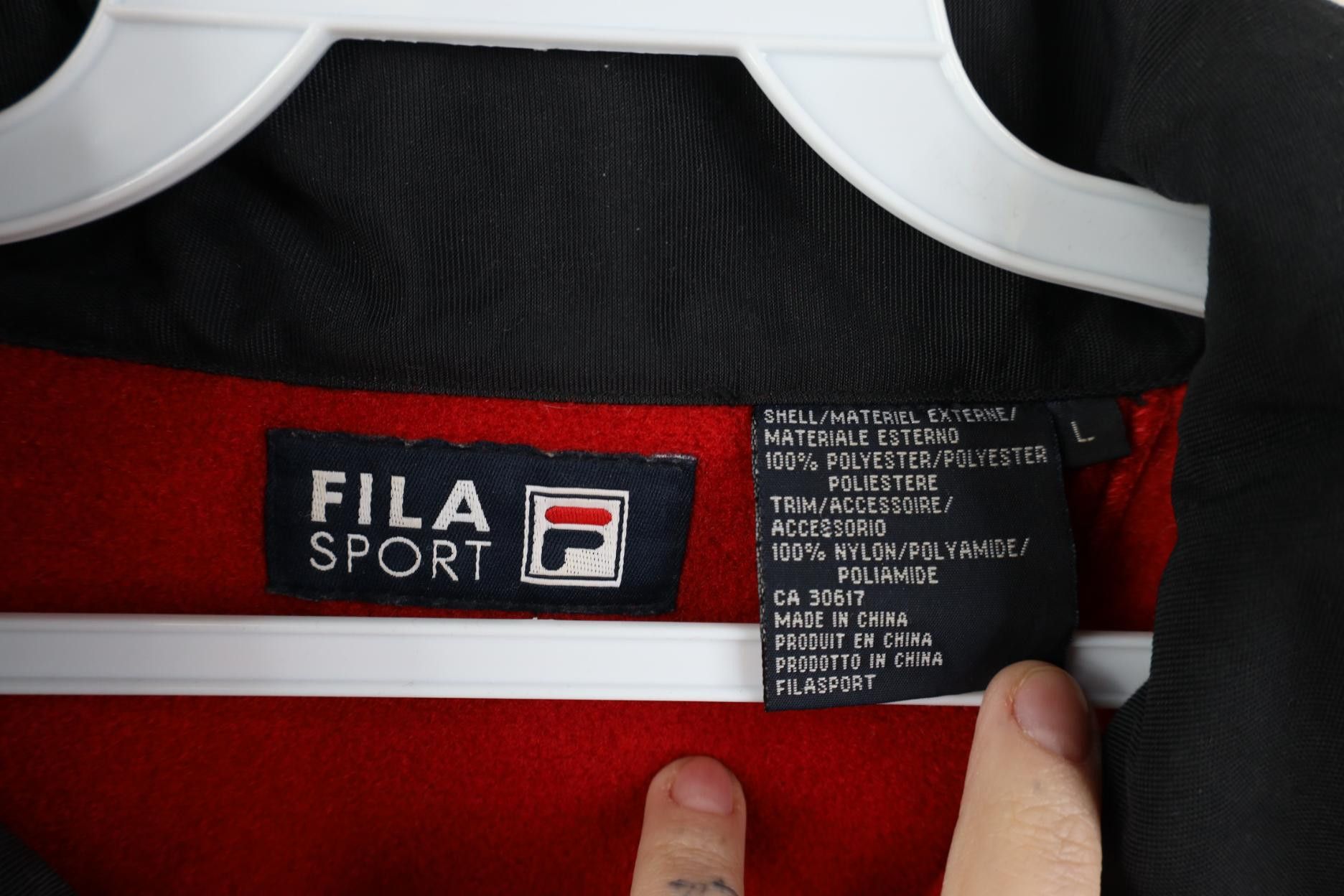 Fila Vintage 90s Fila Sport 1/4 Zip Fleece Pullover Sweater Red Size US XL / EU 56 / 4 - 7 Thumbnail