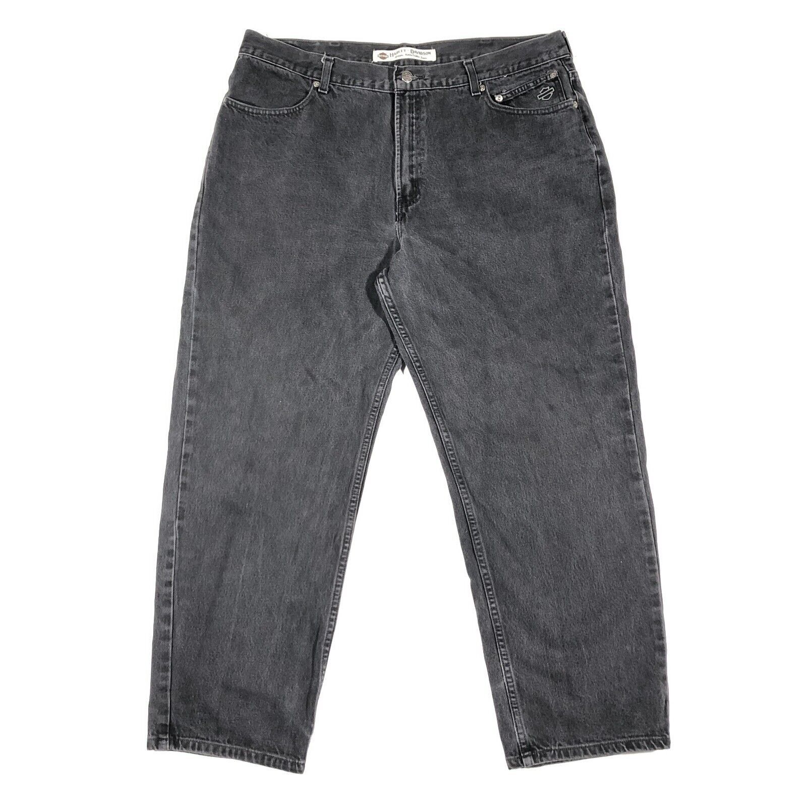 Harley Davidson × Vintage Vintage Harley Davidson Black Baggy Jeans Size 40x30 Size US 40 / EU 56 - 1 Thumbnail