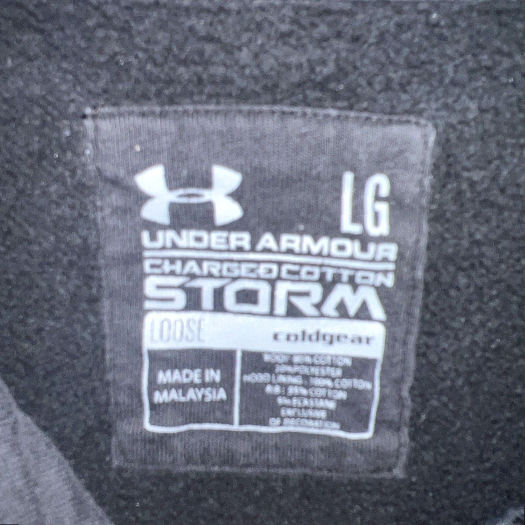 Under Armour VINTAGE Under Armour Hoodie Pullover Men Large Black ColdGear Sportswear Size US L / EU 52-54 / 3 - 3 Thumbnail