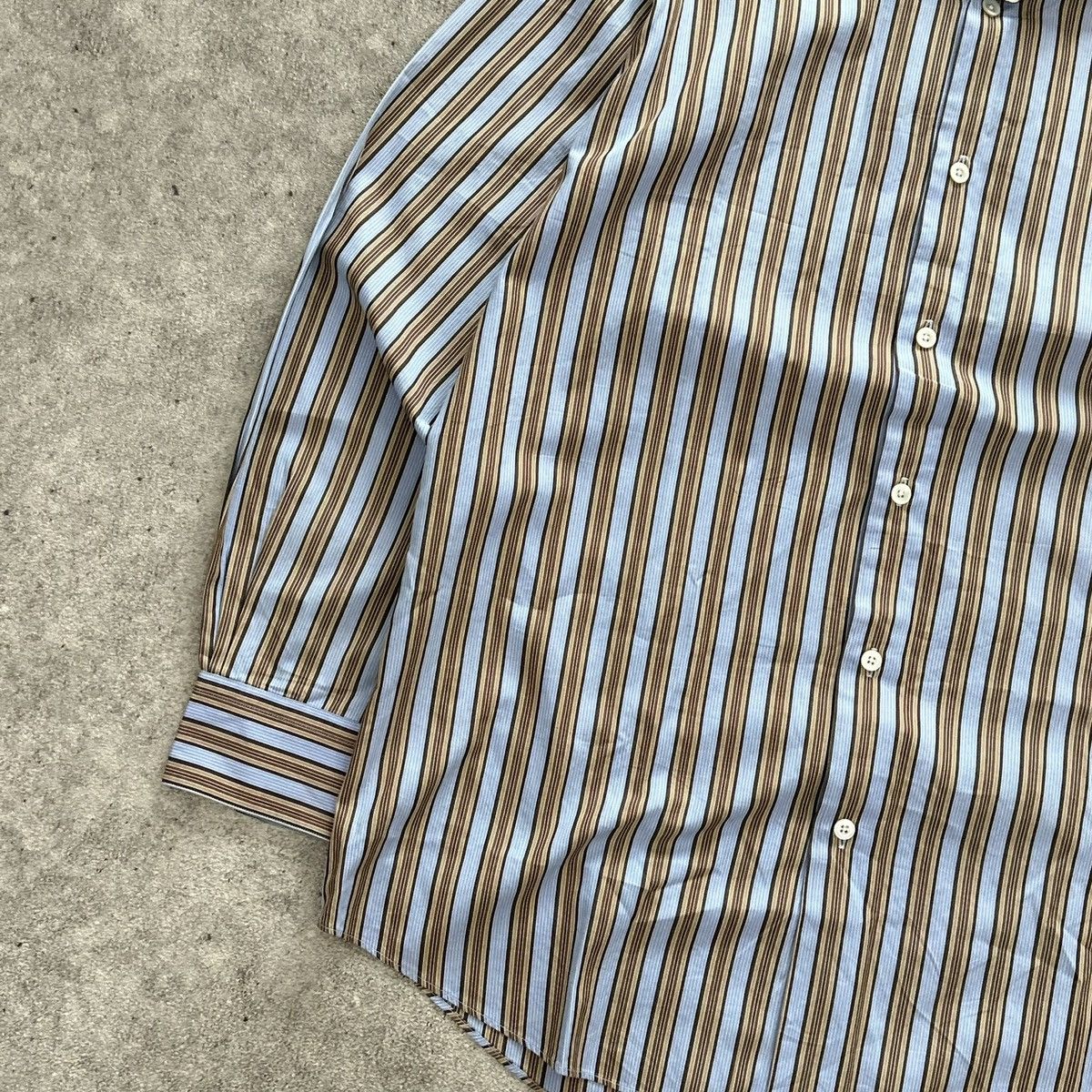 Hermes 90s Vintage Hermes Paris Striped Button Down Striped Shirt Size US M / EU 48-50 / 2 - 2 Thumbnail