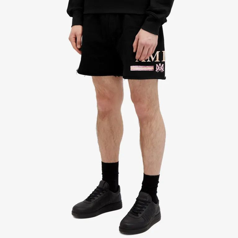 Amiri o1gr1nt0426 MA Watercolor Bar Sweat Short in Black Size US 30 / EU 46 - 2 Thumbnail