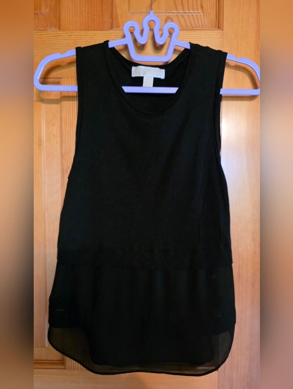 Michael Kors Michael Kors Black Layered Sheer-Hem Sleeveless Tank Size XS / US 0-2 / IT 36-38 - 1 Thumbnail