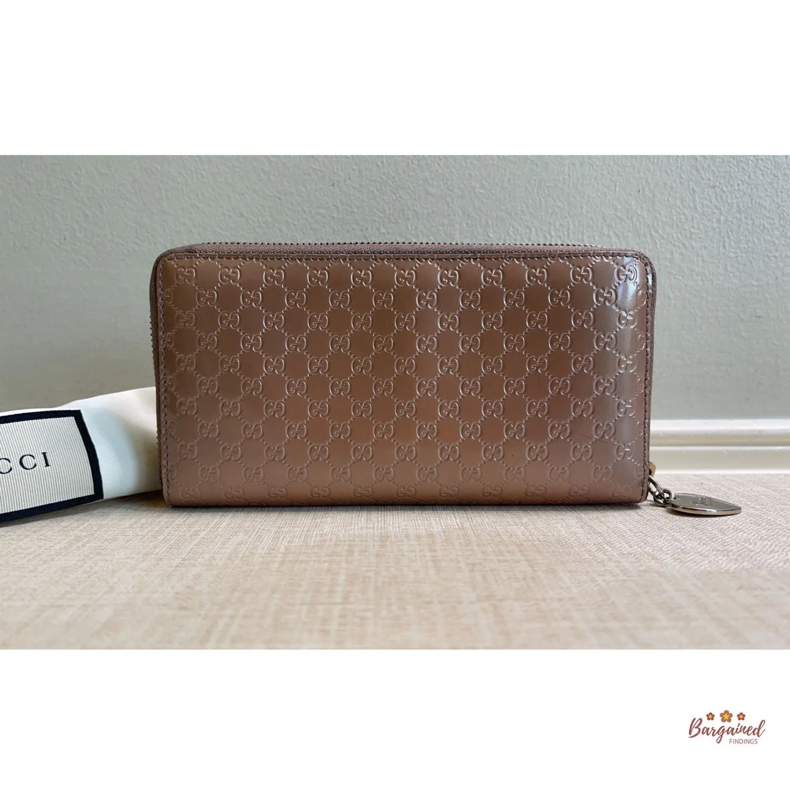 Gucci GUCCI Pink Metallic Microguccissima Zip Around Heart Wallet Size ONE SIZE - 1 Thumbnail