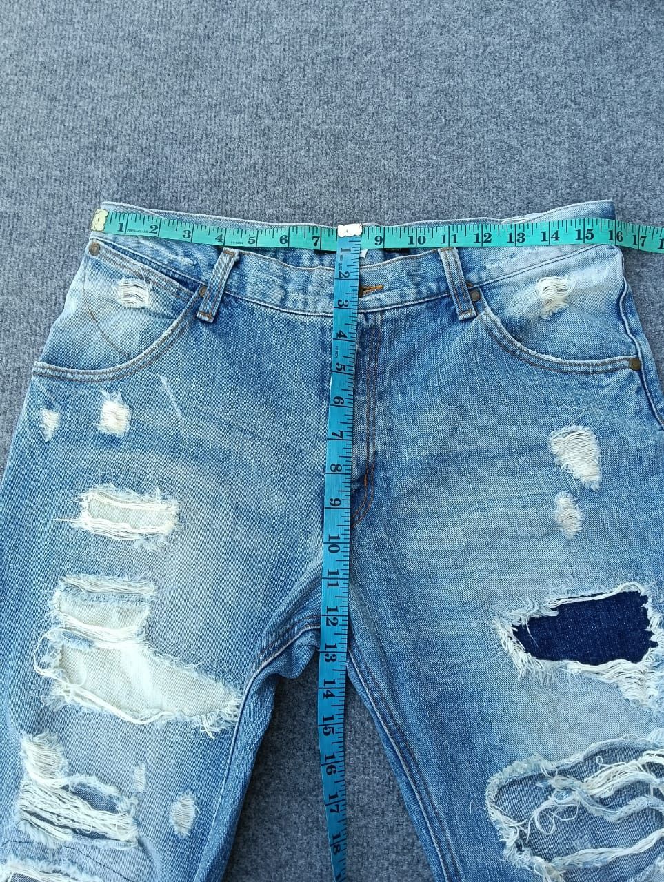 Japanese Brand TTU Exhibitionist Heavy Distressed Destroyed denim jeans. Size US 32 / EU 48 - 8 Thumbnail