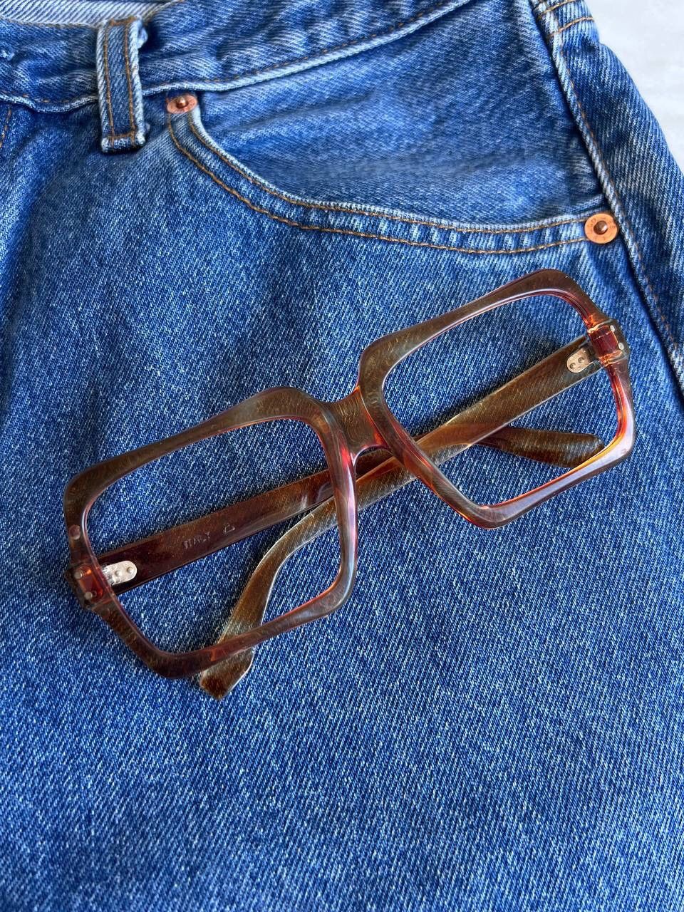 Vintage 70s Vintage Retro Eyeglasses Italy Only Frame Square 1970s Size ONE SIZE - 3 Thumbnail