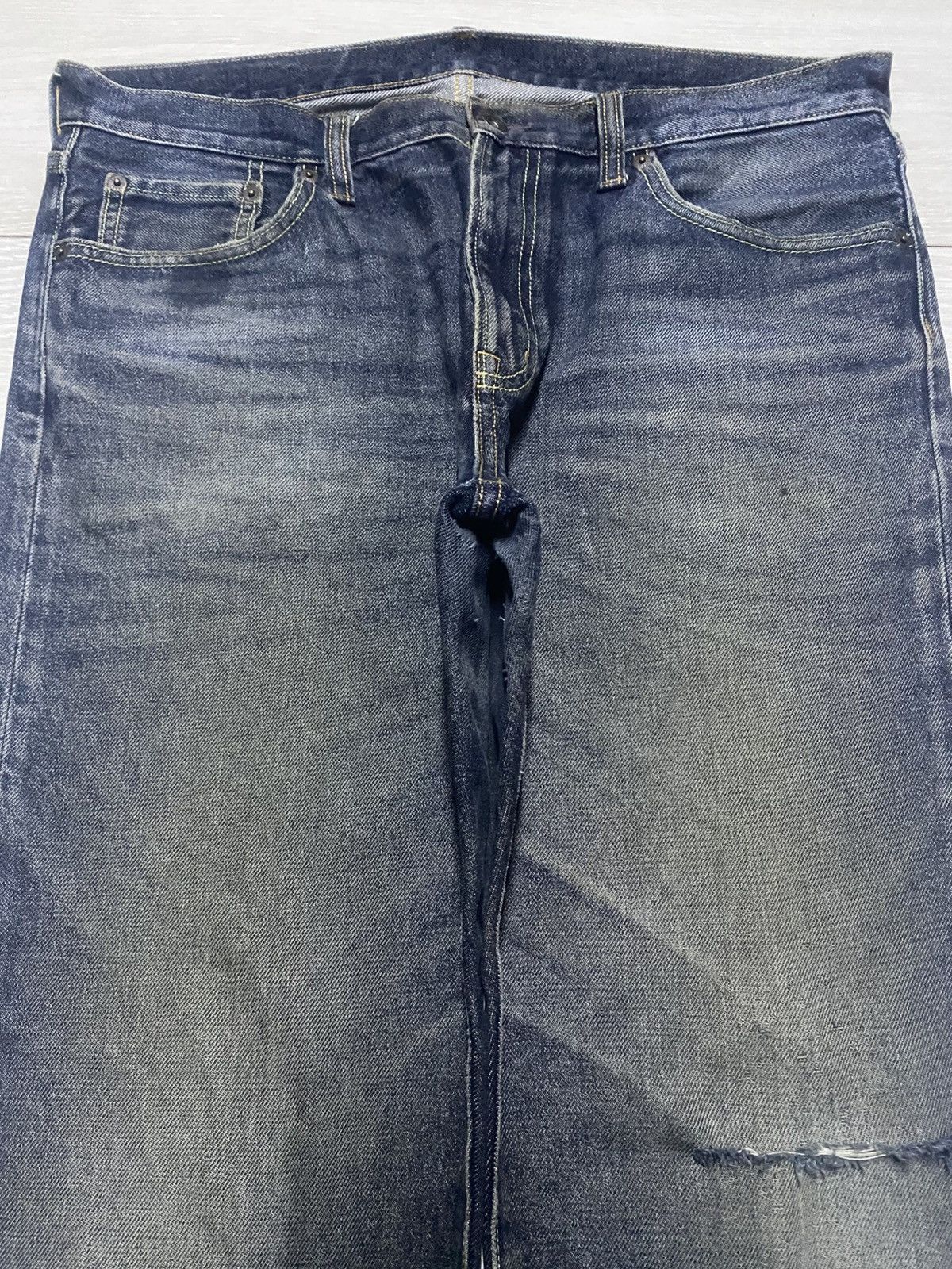 GU × Undercover Vintage gu Denim Distressed Straigh Loose Jeans Size US 35 - 3 Thumbnail