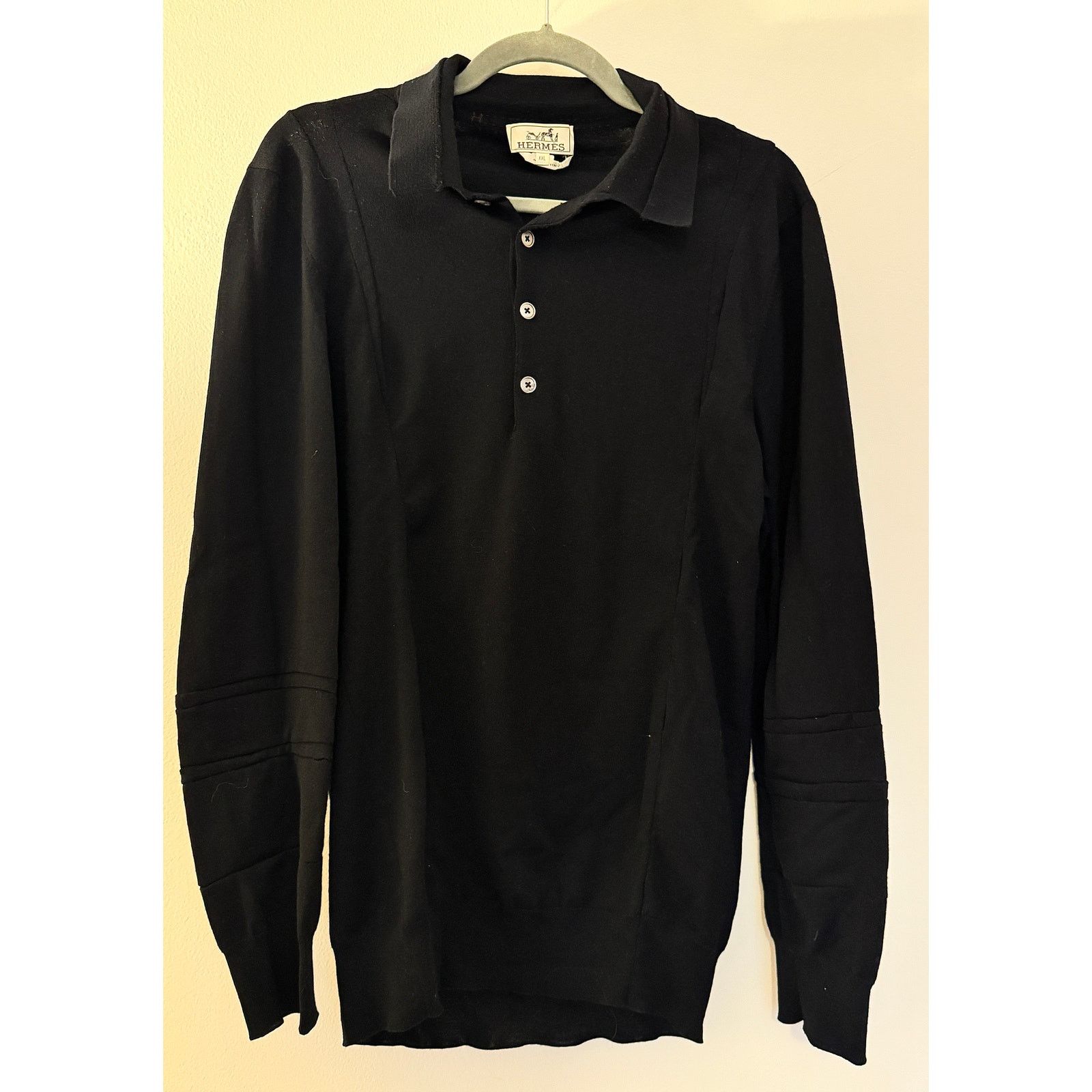 Hermes Hermes Black Wool Polo Shirt Size US XXL / EU 58 / 5 - 2 Thumbnail