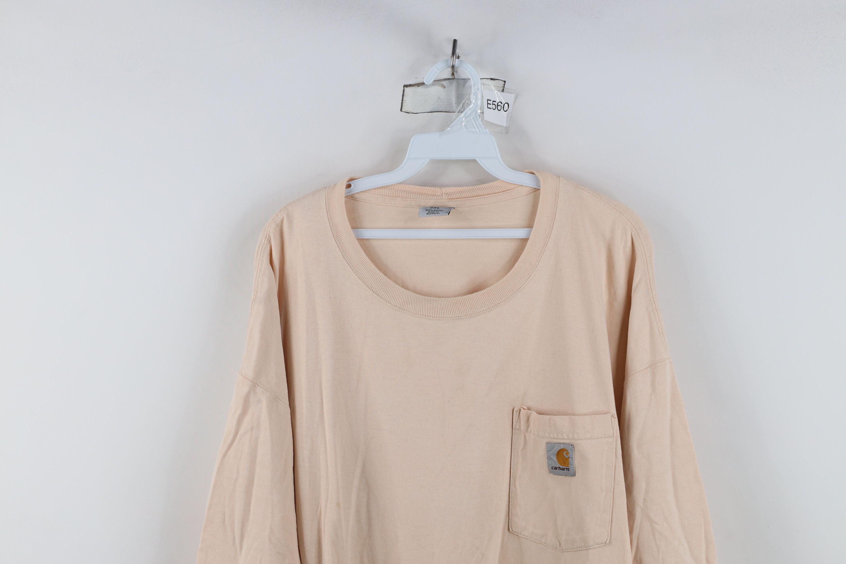Carhartt Vintage Carhartt Spell Out Pocket T-Shirt Pink Cotton Size US XXL / EU 58 / 5 - 2 Thumbnail