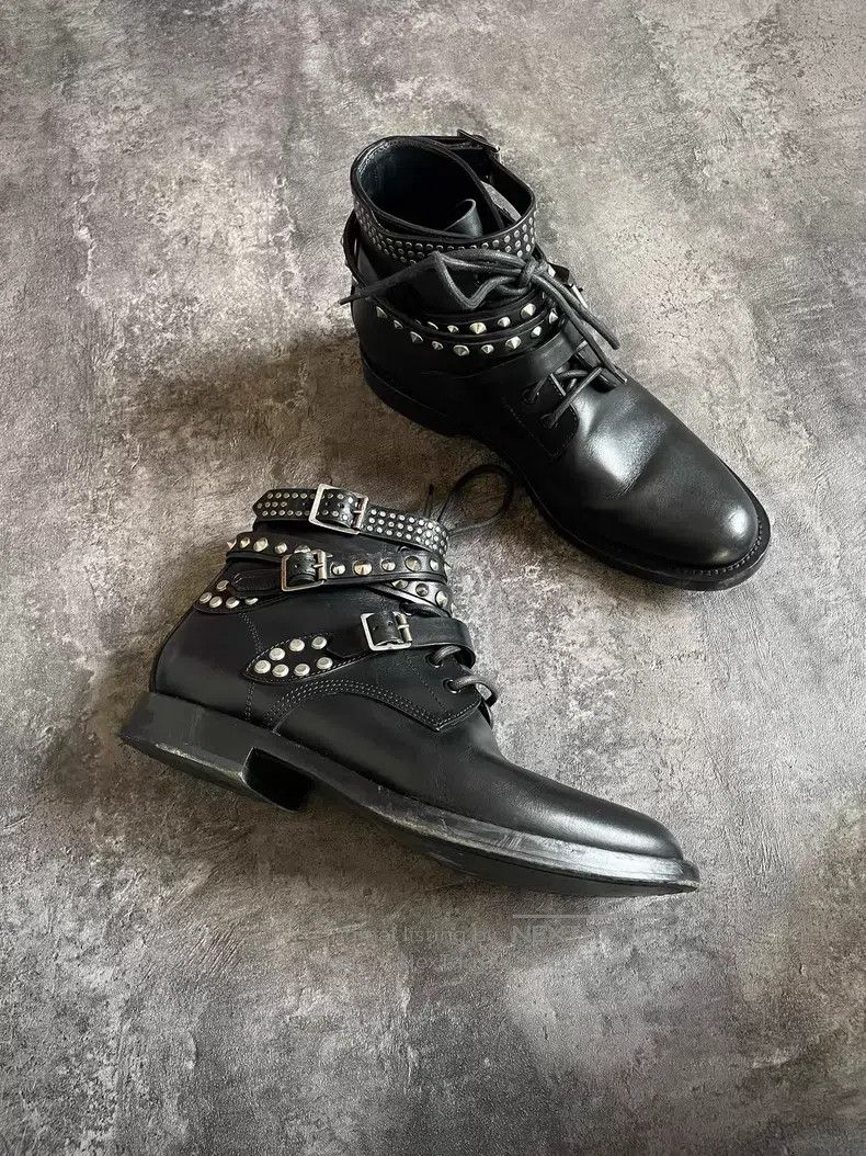 Saint Laurent Paris Saint Laurent Paris Belted Studs Biker Short Boots i Size US 8.5 / EU 41-42 - 3 Thumbnail