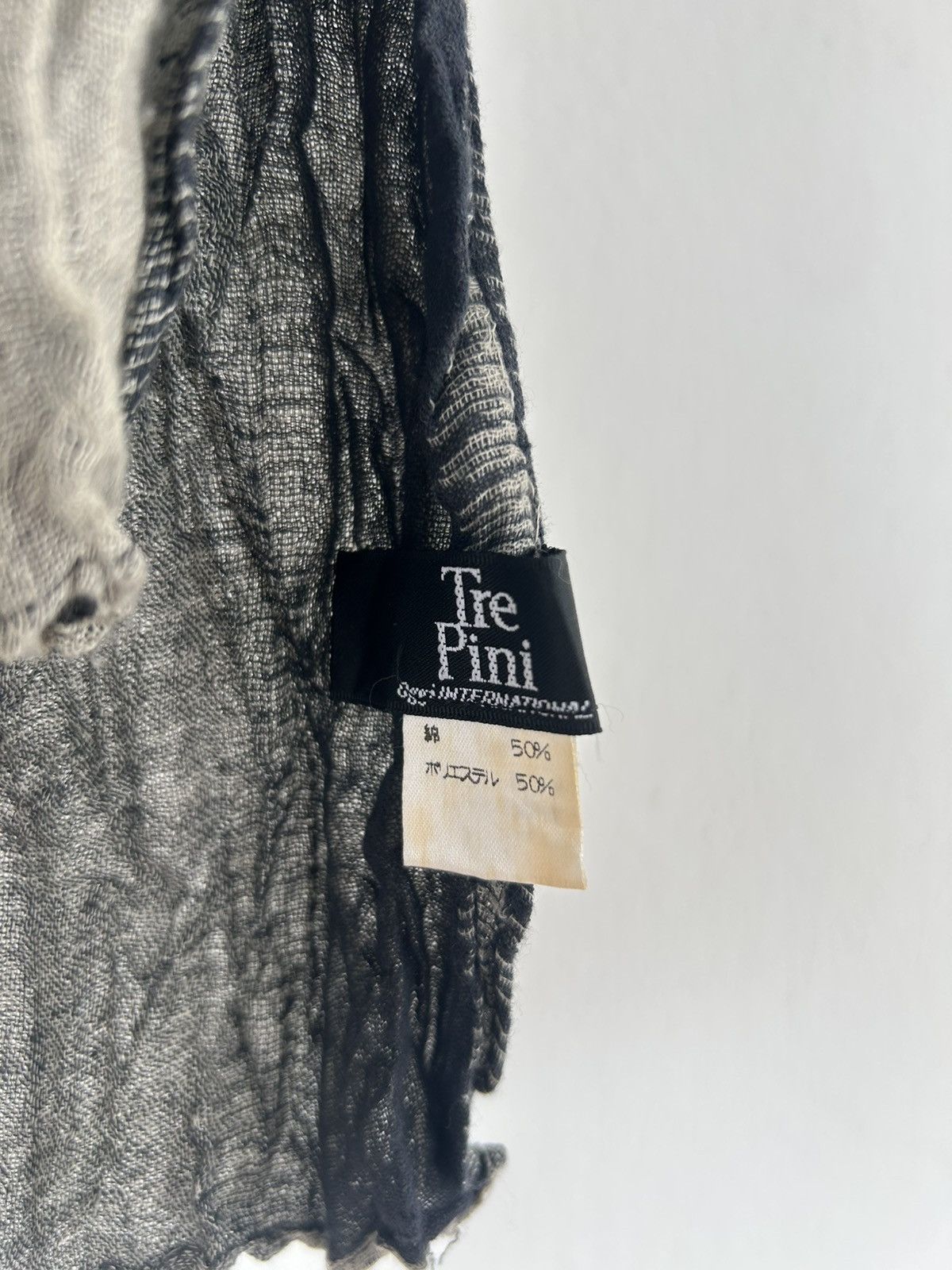 Japanese Brand Trepini Scarf Muffler Black White Size ONE SIZE - 4 Thumbnail