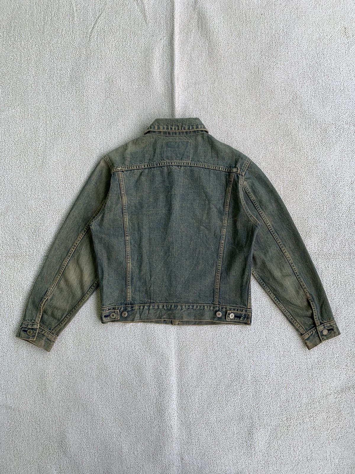 Blue Blue Japan × Vintage Vtg Blue Way Japan Mudwash Crop Trucker Denim Size US M / EU 48-50 / 2 - 2 Thumbnail