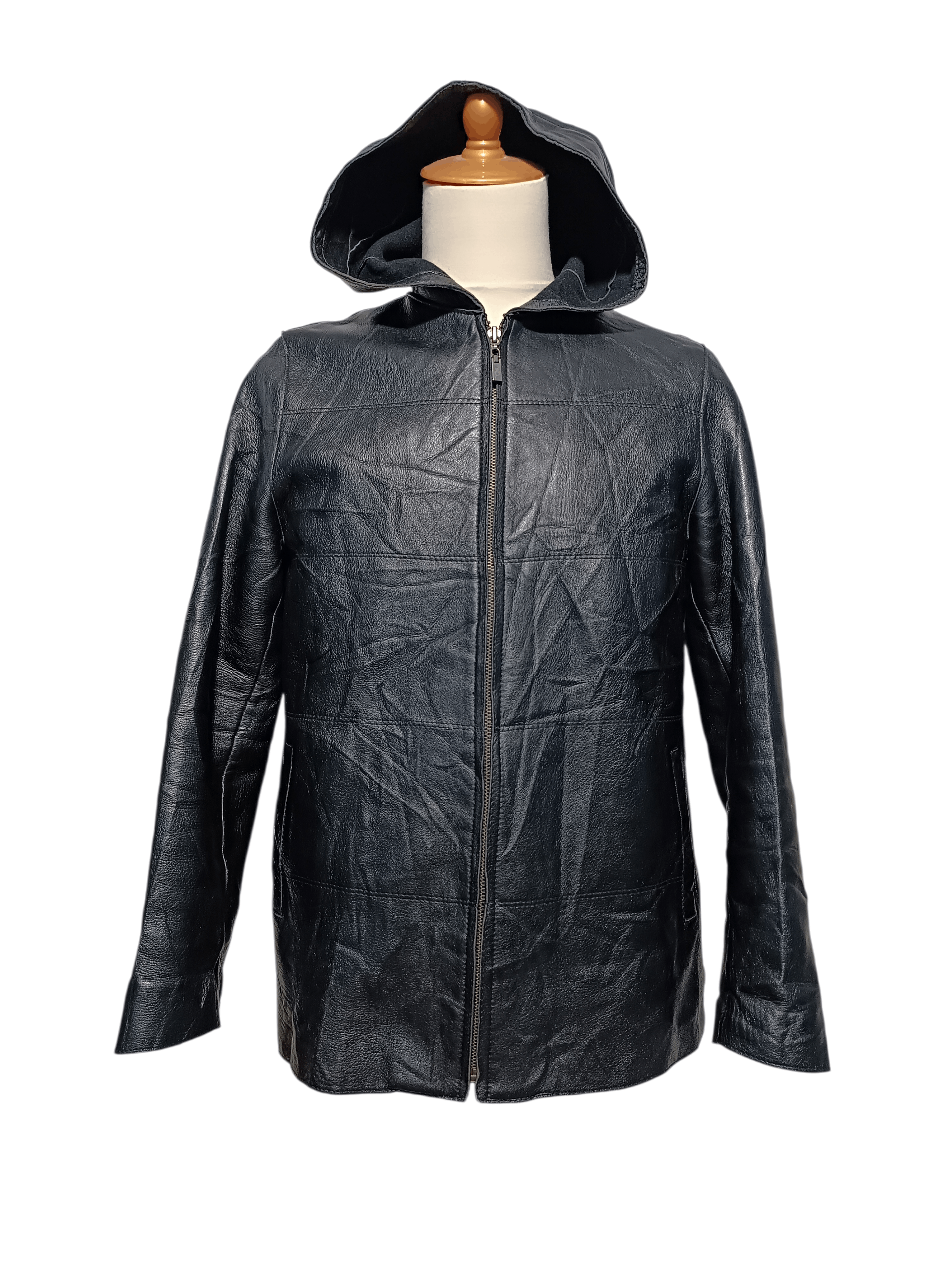 Japanese Brand Gallery Italy Hooded Leather Jacket Size US M / EU 48-50 / 2 - 1 Thumbnail