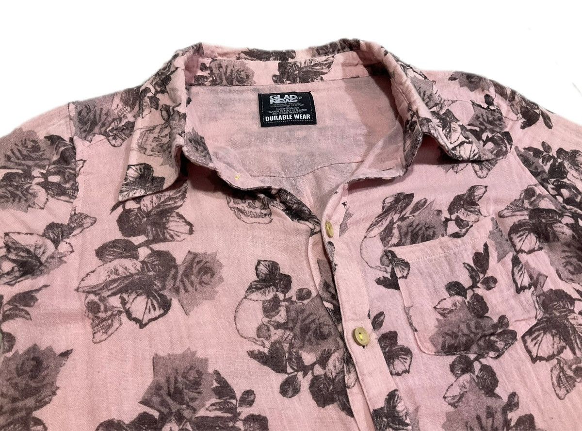 Hysteric Glamour × If Six Was Nine × Japanese Brand 🔥Sick Y2K Glad News Floral Skulls Shirt Size US M / EU 48-50 / 2 - 1 Thumbnail